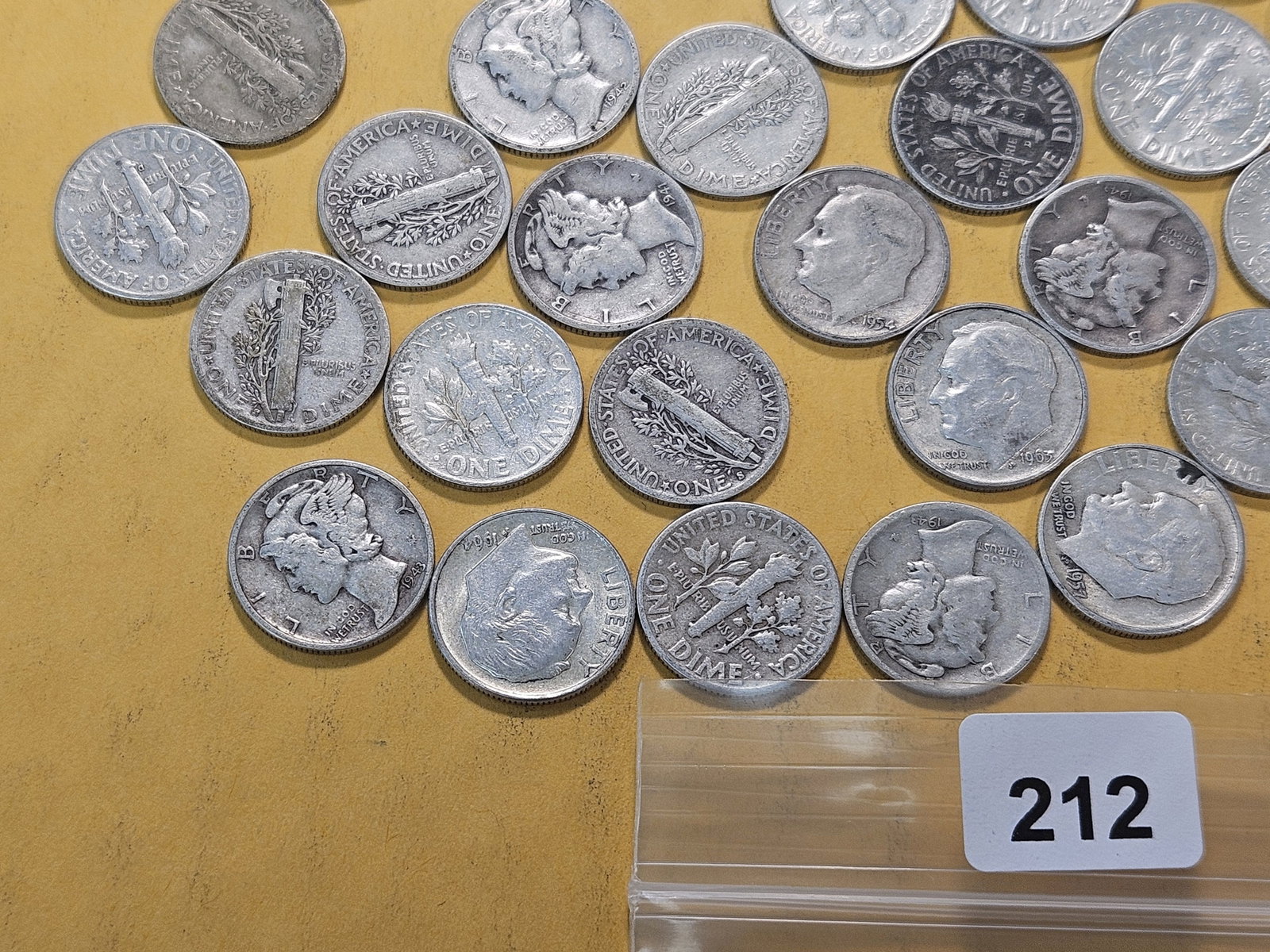 Fifty Mixed United States Silver Dimes - 5