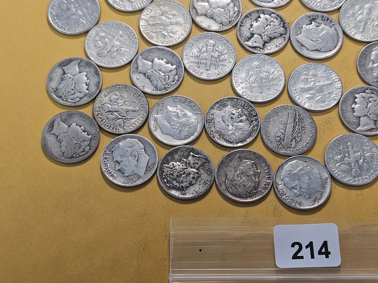 Fifty Mixed United States Silver Dimes - 5