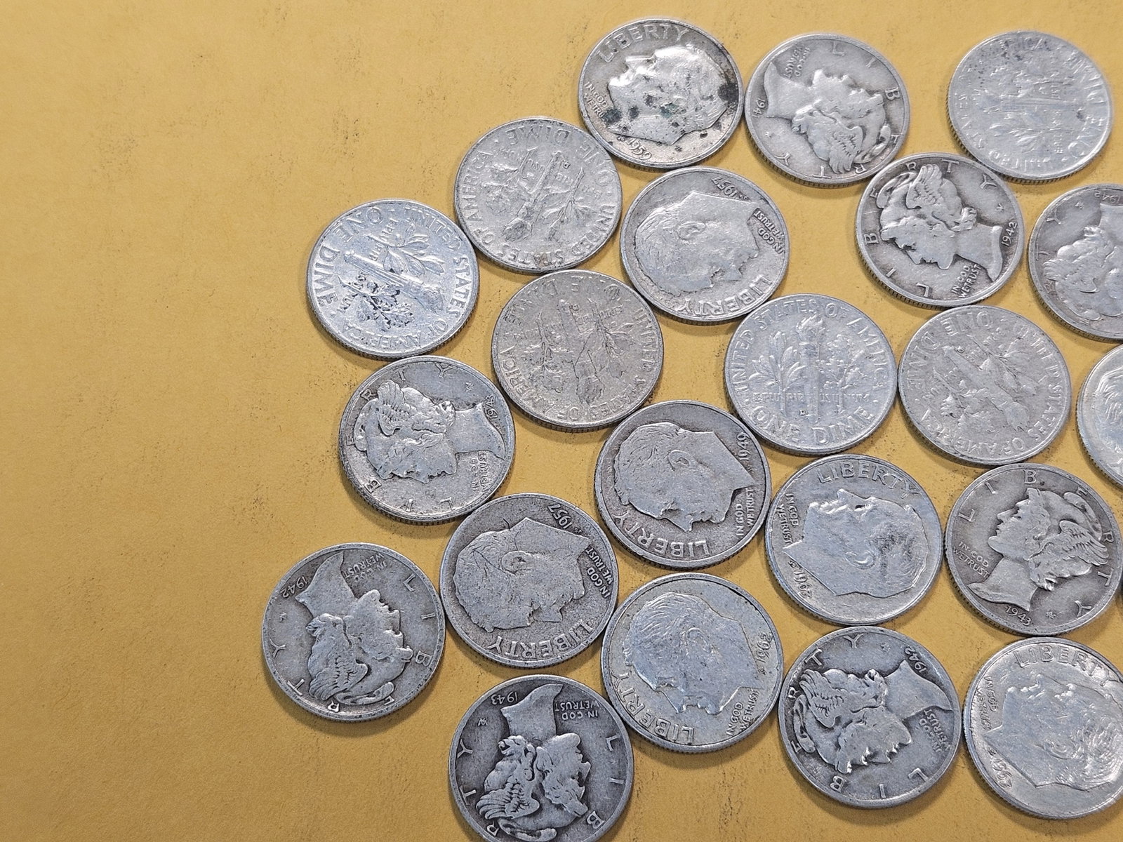 Twenty-five Mixed United States Silver Dimes - 2