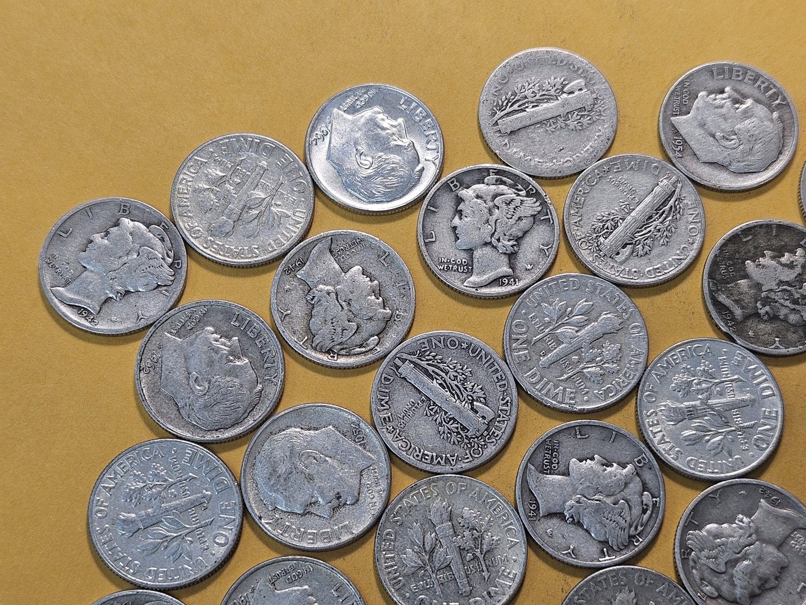 Fifty Mixed United States Silver Dimes - 2