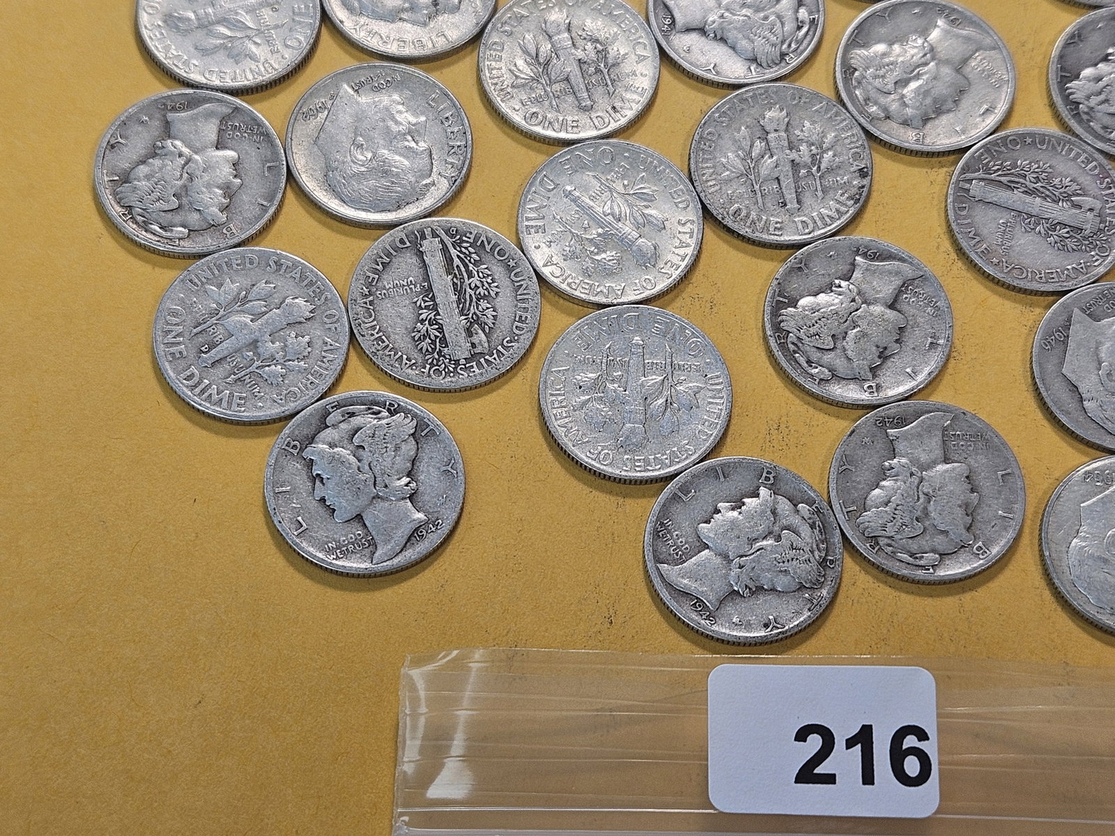 Fifty Mixed United States Silver Dimes - 5