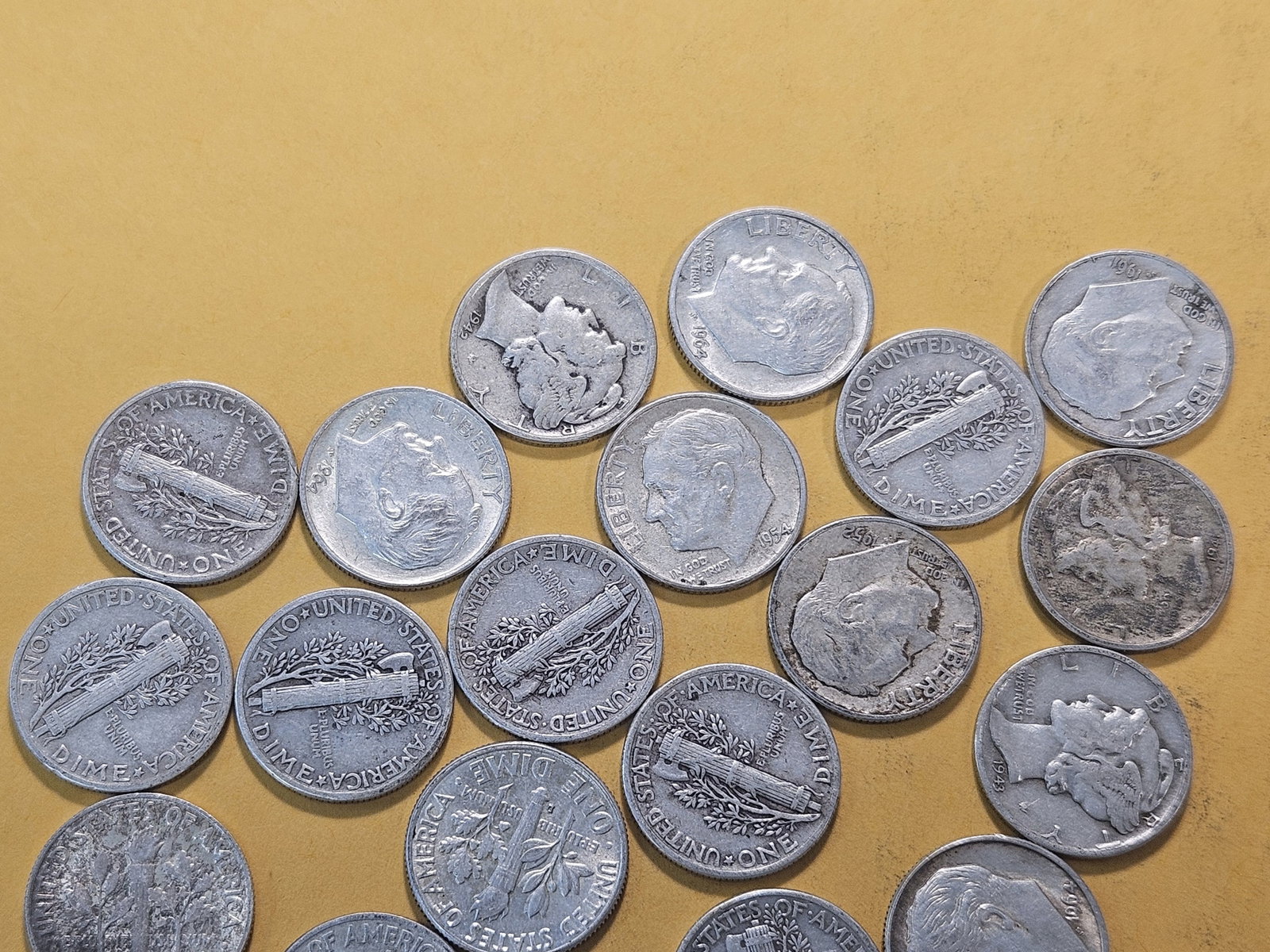 Twenty-five Mixed United States Silver Dimes - 2