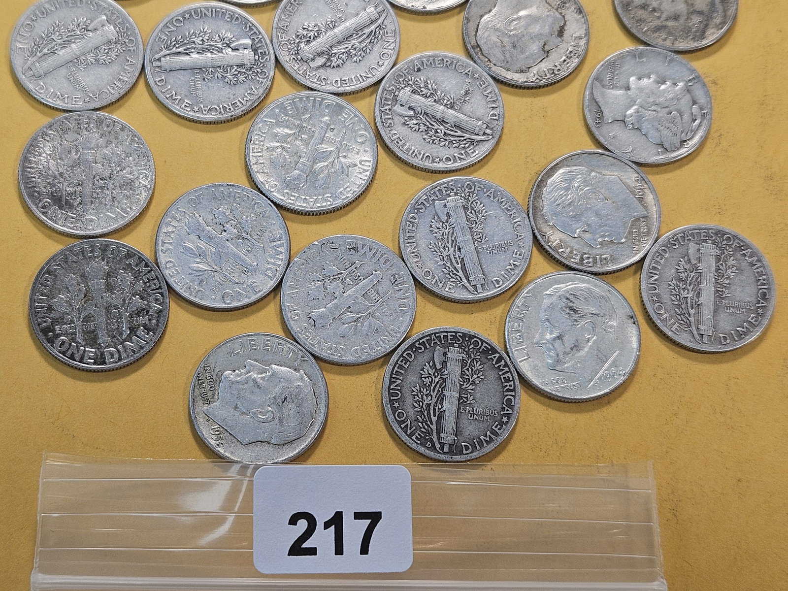 Twenty-five Mixed United States Silver Dimes - 3
