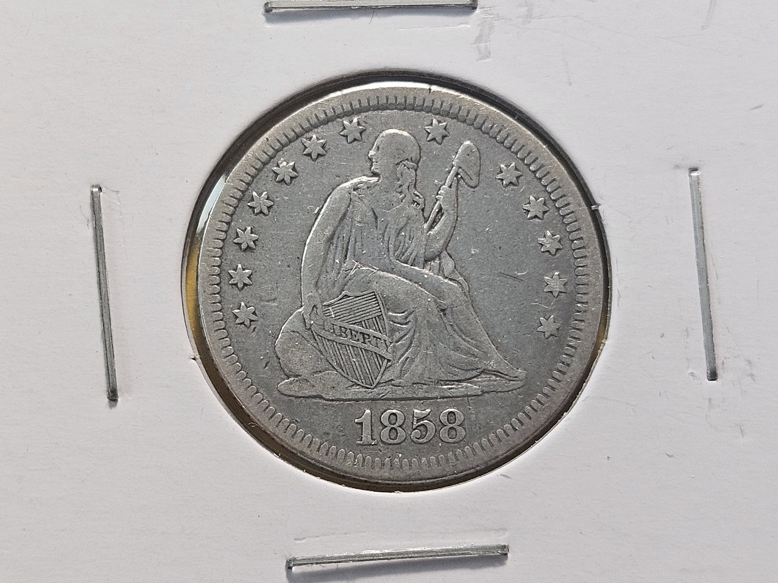 Four Seated Liberty Silver Quarters - 4