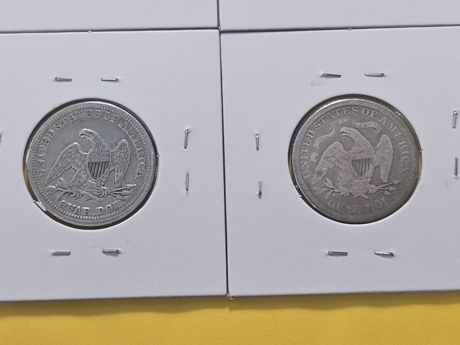 Four Seated Liberty Silver Quarters - 8