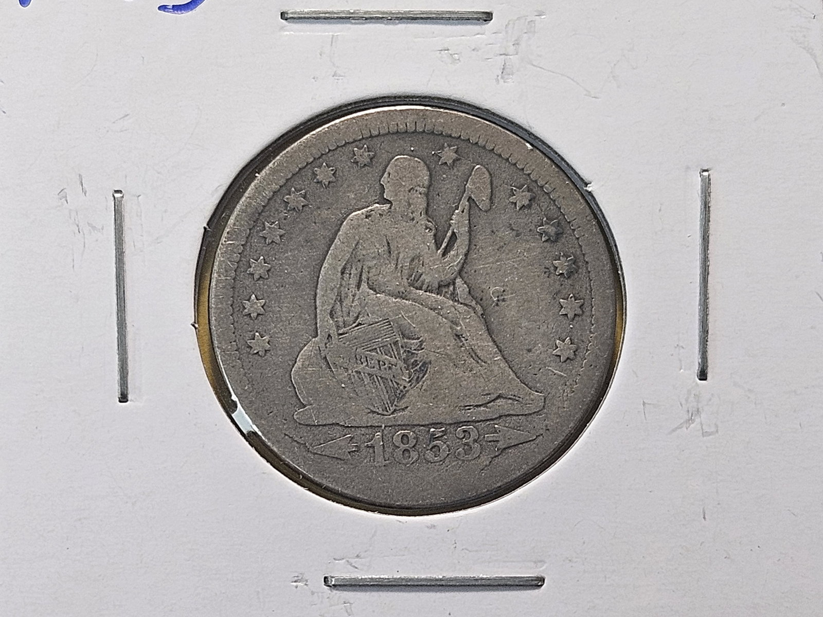 Capped Bust and four Seated Liberty Silver Quarters - 3
