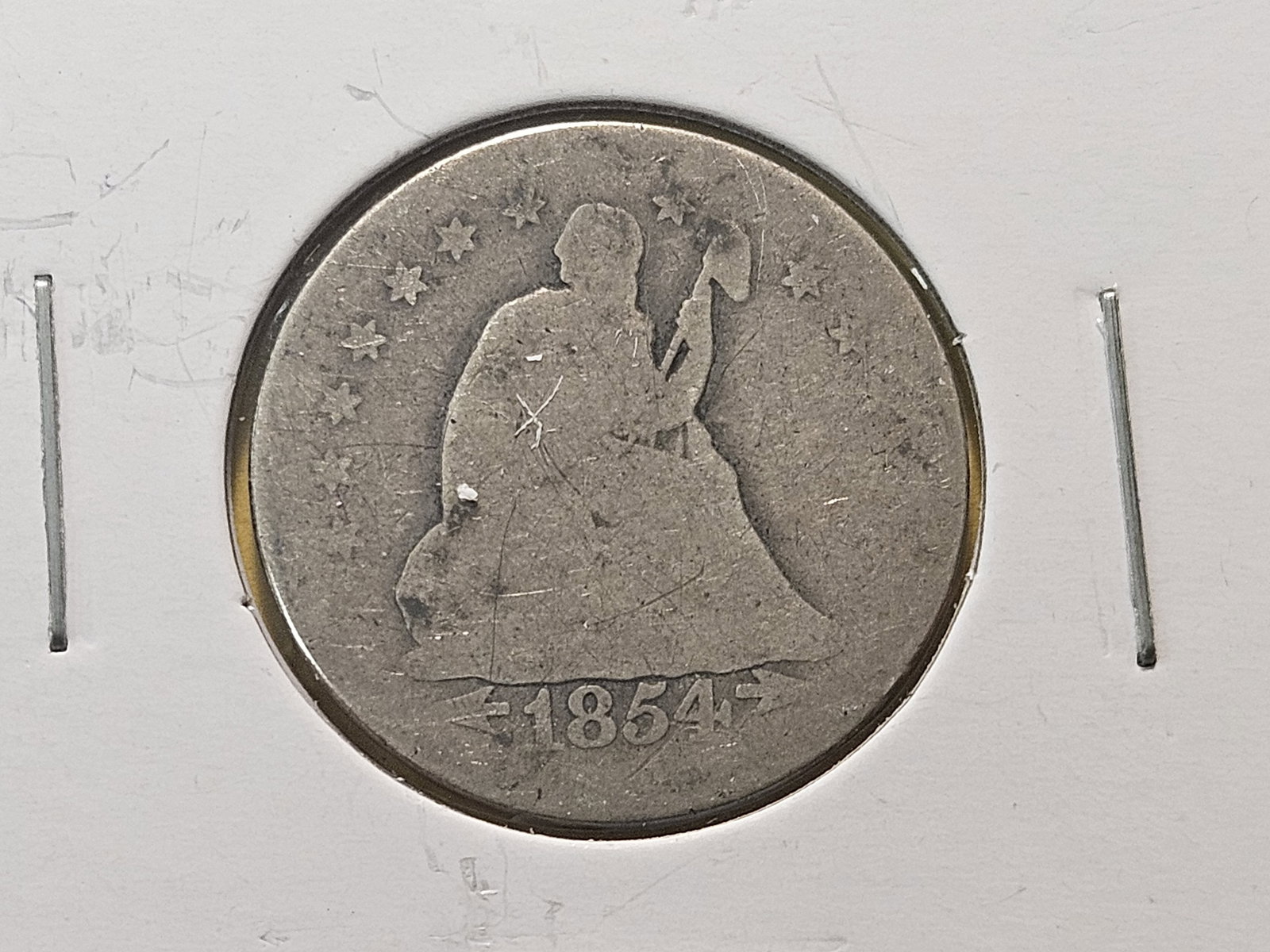 Capped Bust and four Seated Liberty Silver Quarters - 6