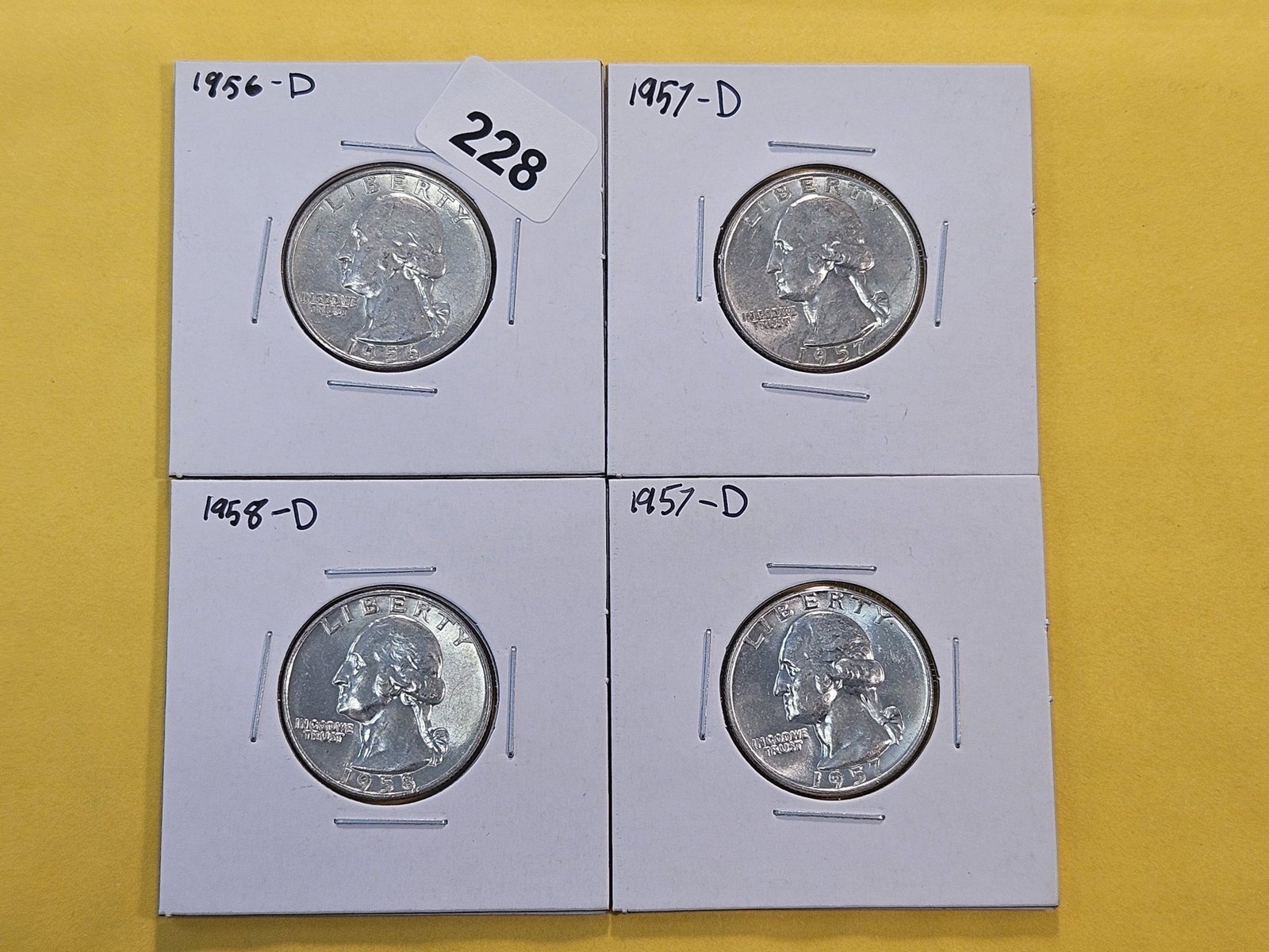 Four Uncirculated Washington Silver Quarters (1 of 8)