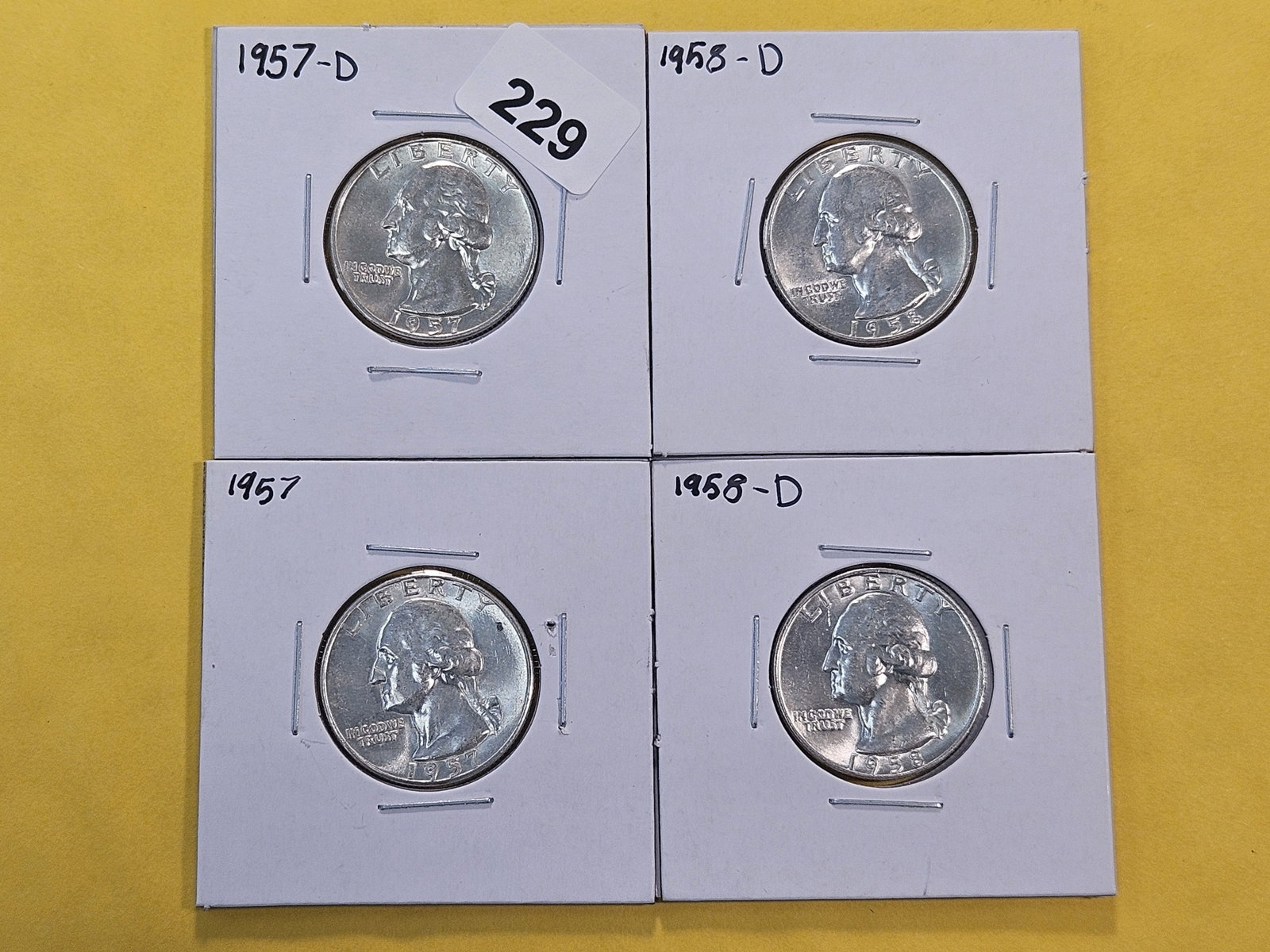 Four Brilliant Uncirculated Washington Silver Quarters (1 of 8)