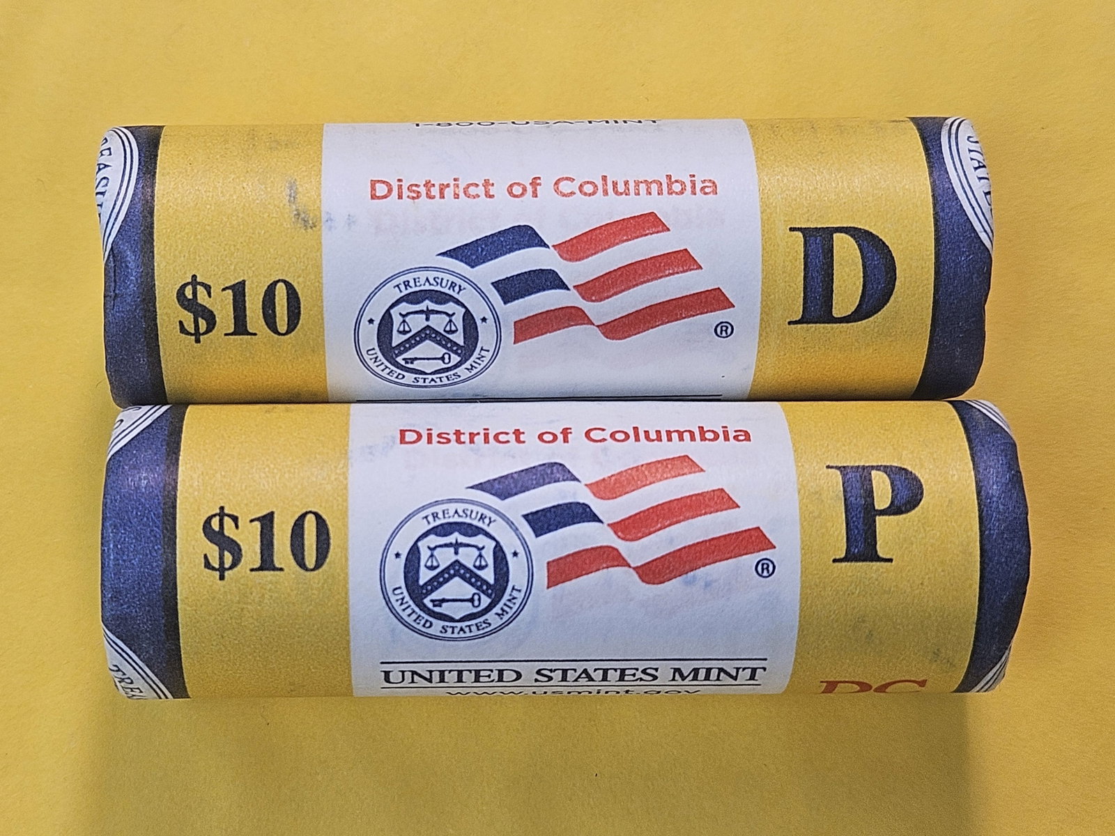 Two Brilliant Uncirculated Rolls of Mint-wrapped Rolls of 2024 Washington Quarters - 2