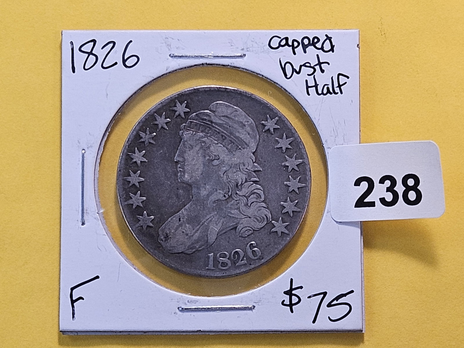 1826 Lettered Edge Capped Bust Silver Half Dollar - 2