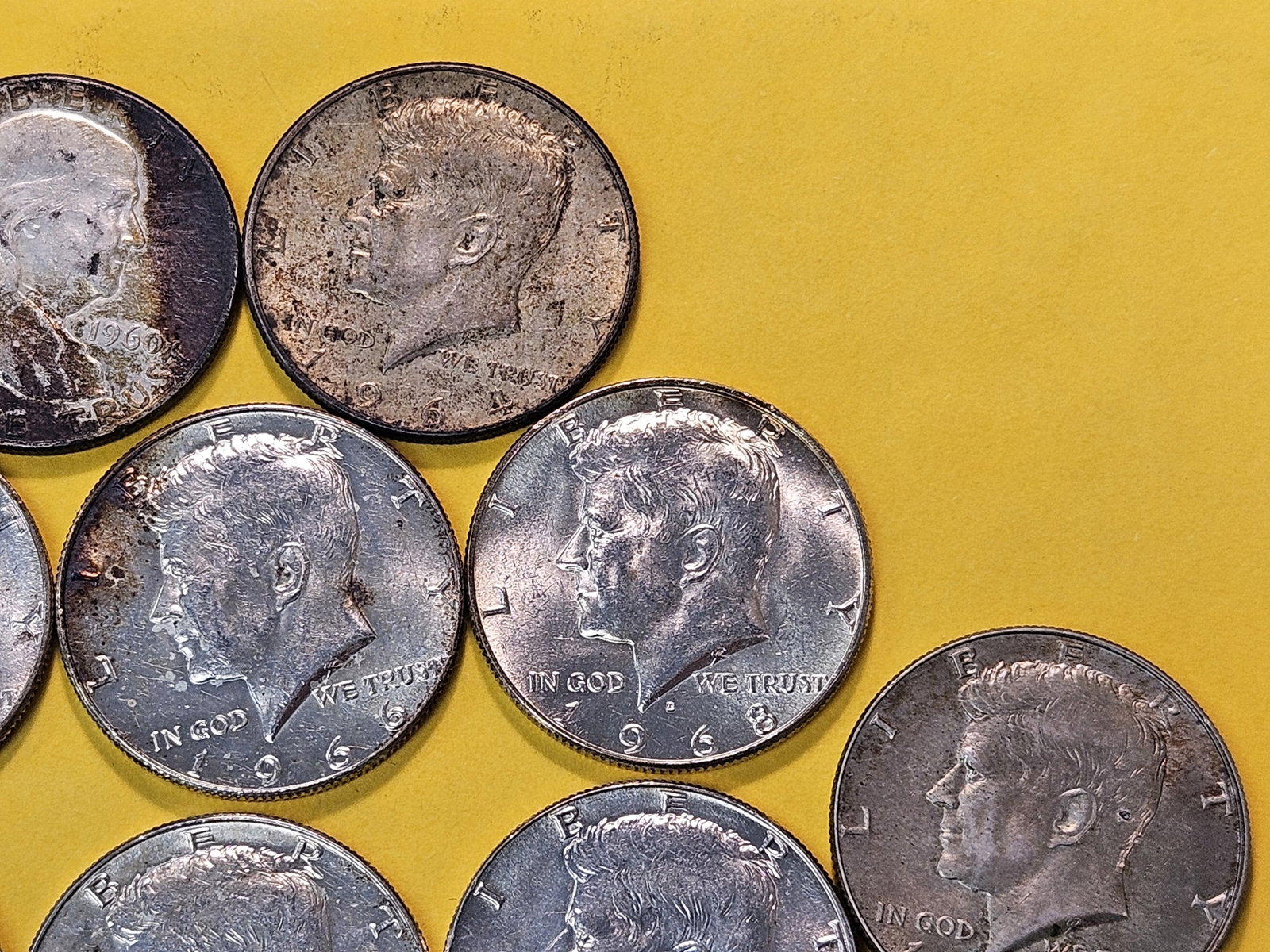 Three 90% Silver and Nine 40% Silver Half Dollars - 3