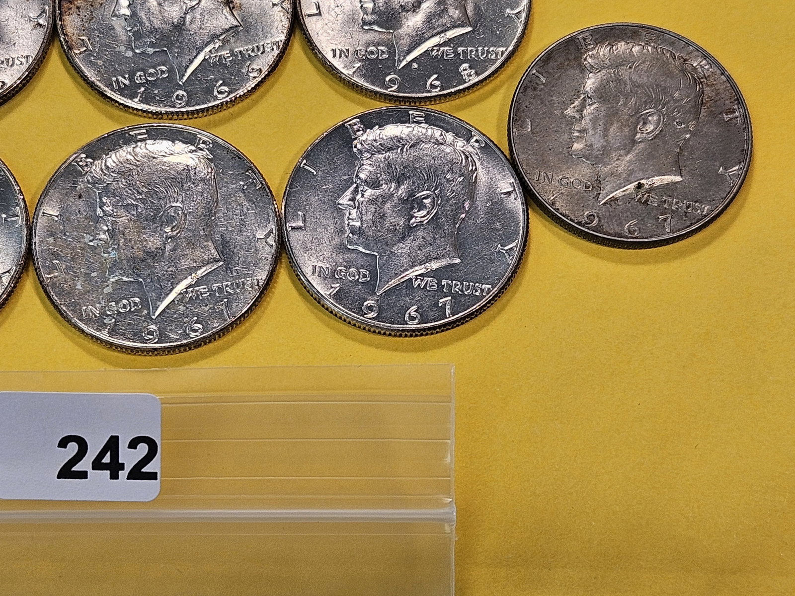 Three 90% Silver and Nine 40% Silver Half Dollars - 5