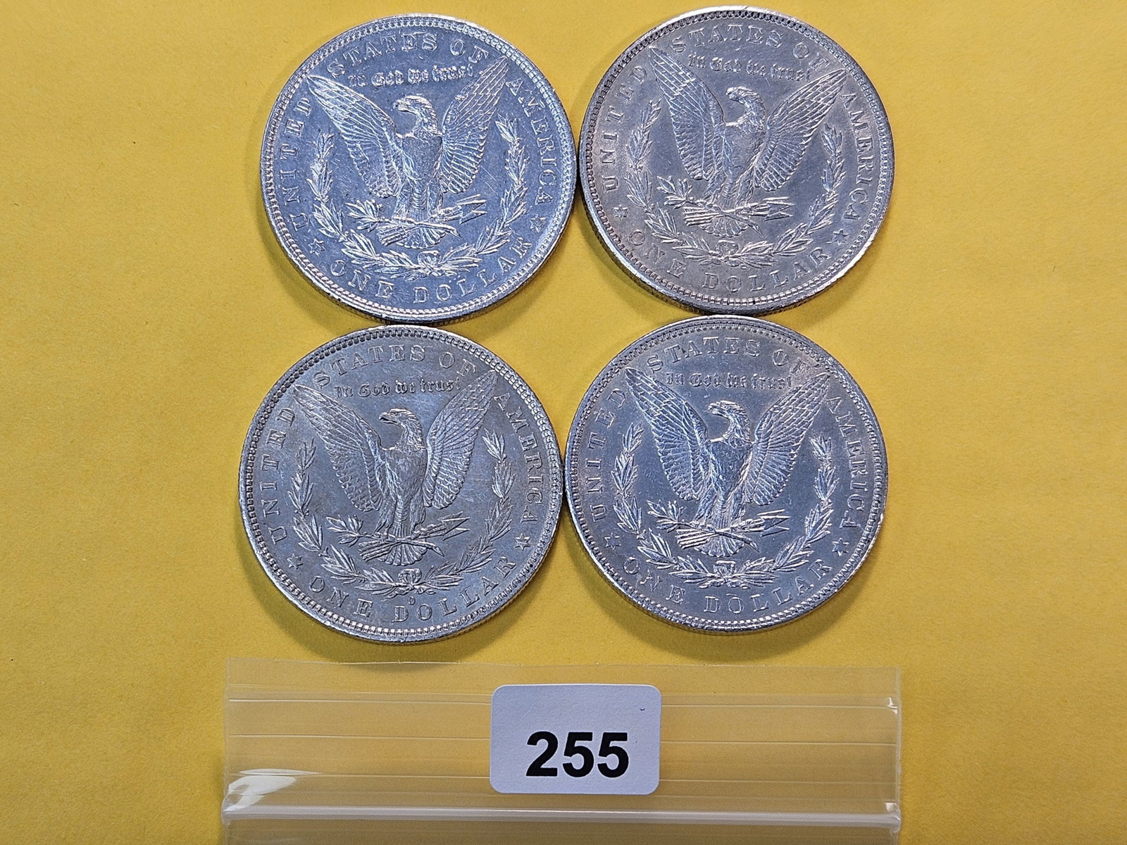 Four About Uncirculated Morgan Silver Dollars - 3