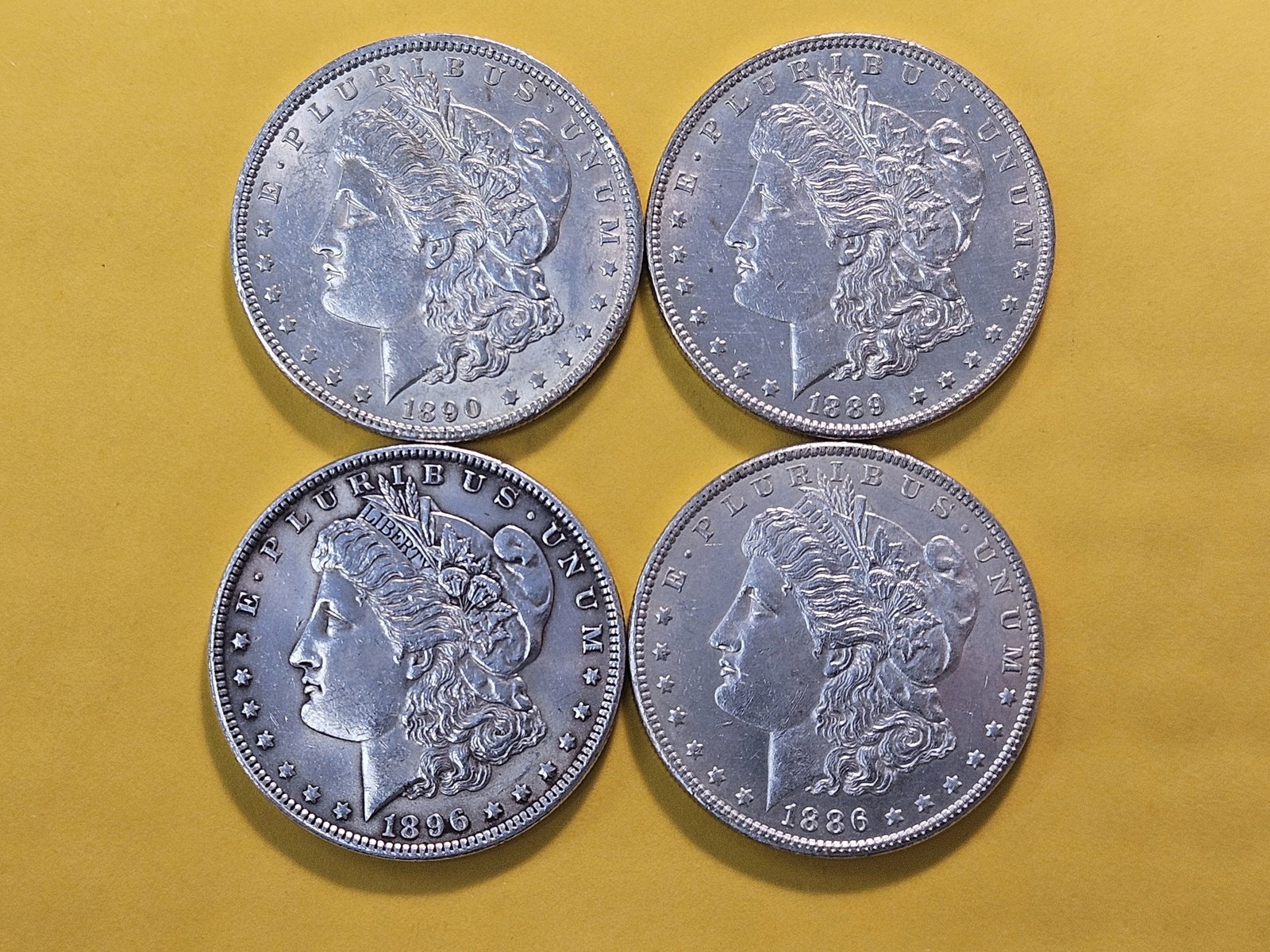 Four About Uncirculated Morgan Silver Dollars - 2