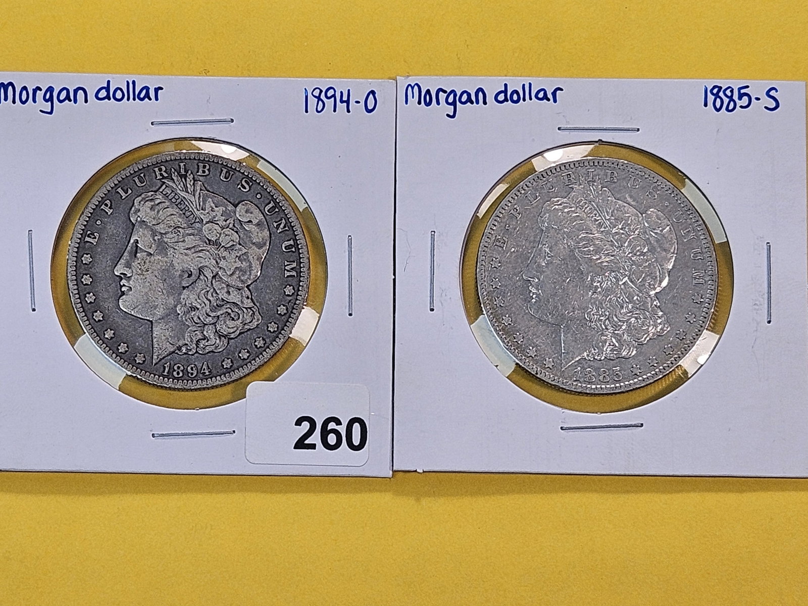 Two Better Date Morgan Silver Dollars: 1885-S and 1894-O