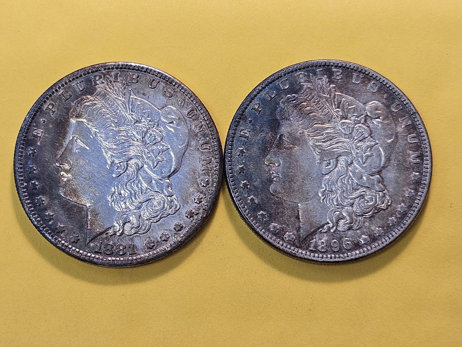 Two Toned About Uncirculated Morgan Silver Dollars - 2