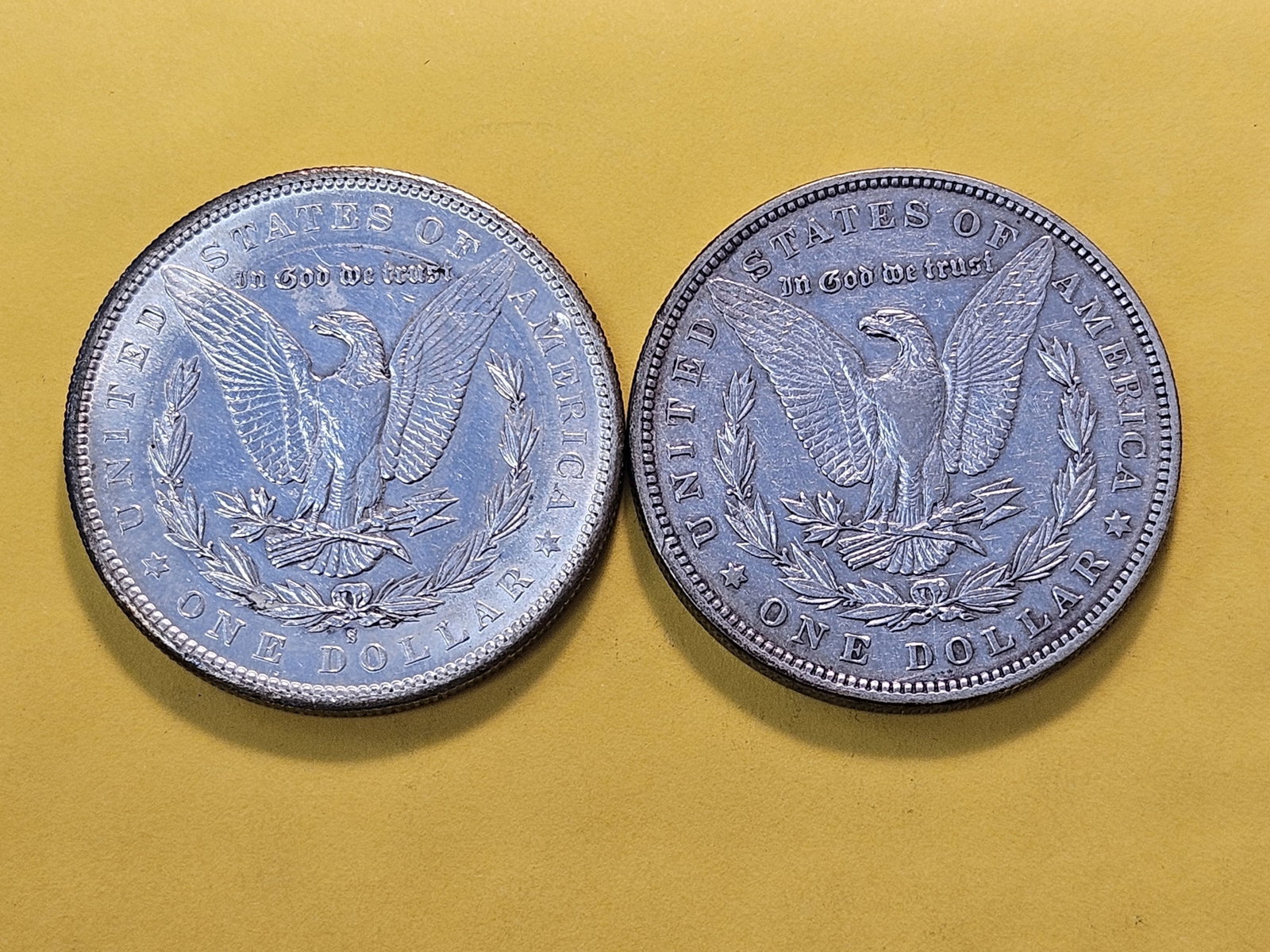 Two Toned About Uncirculated Morgan Silver Dollars - 6