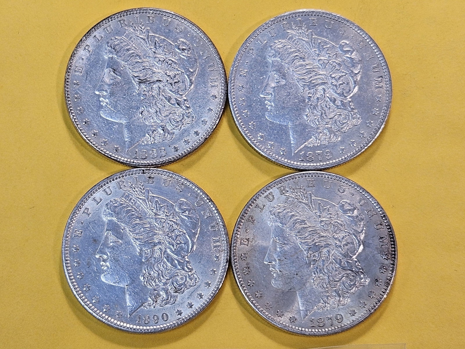 Four About Uncirculated Morgan Silver Dollars - 2