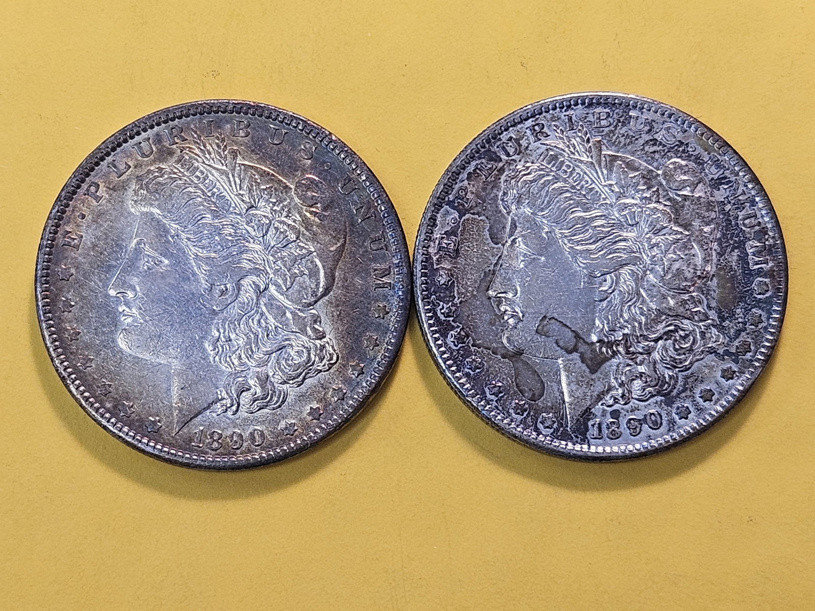 Two Toned About Uncirculated Morgan Silver Dollars - 2