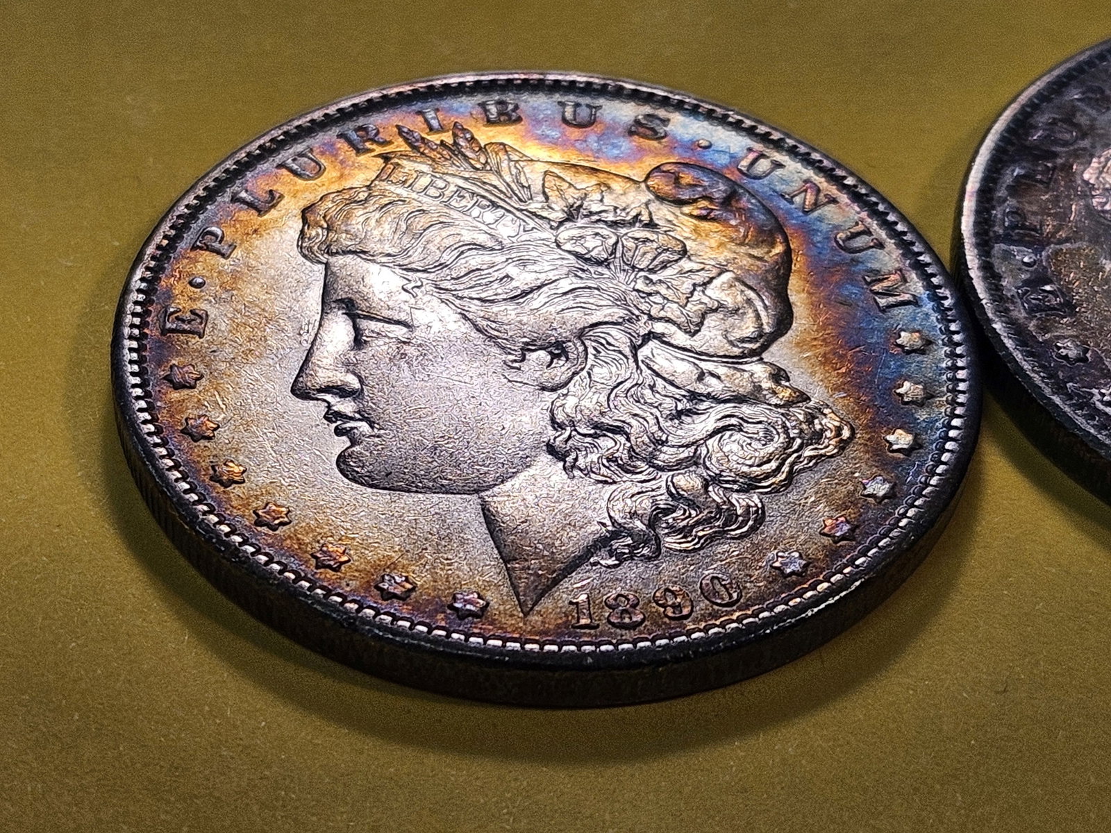 Two Toned About Uncirculated Morgan Silver Dollars - 3