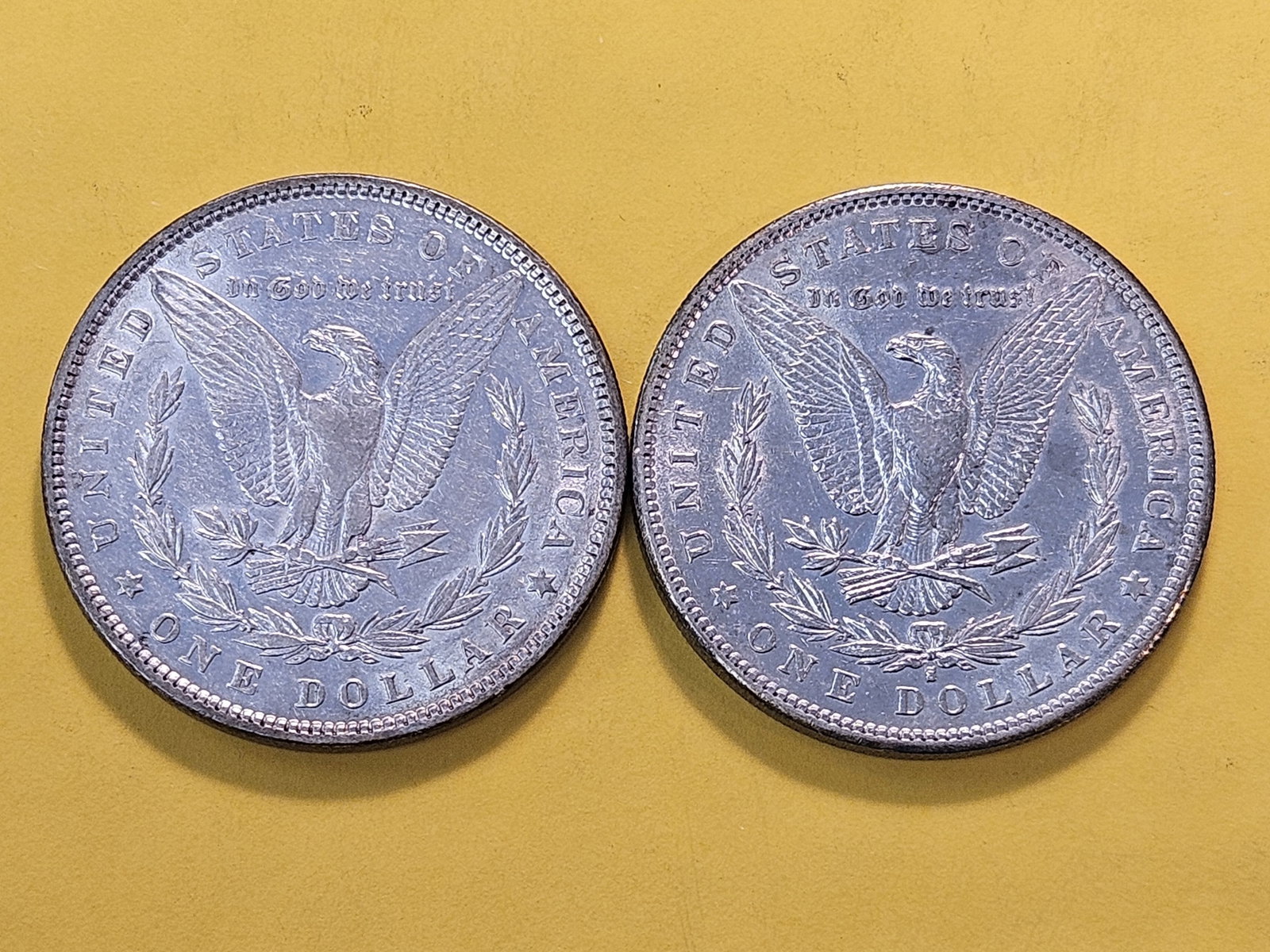 Two Toned About Uncirculated Morgan Silver Dollars - 6