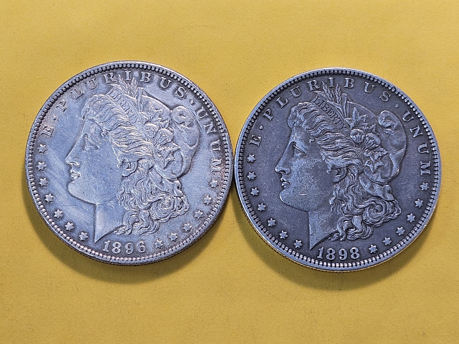Two About Uncirculated Morgan Silver Dollars - 2