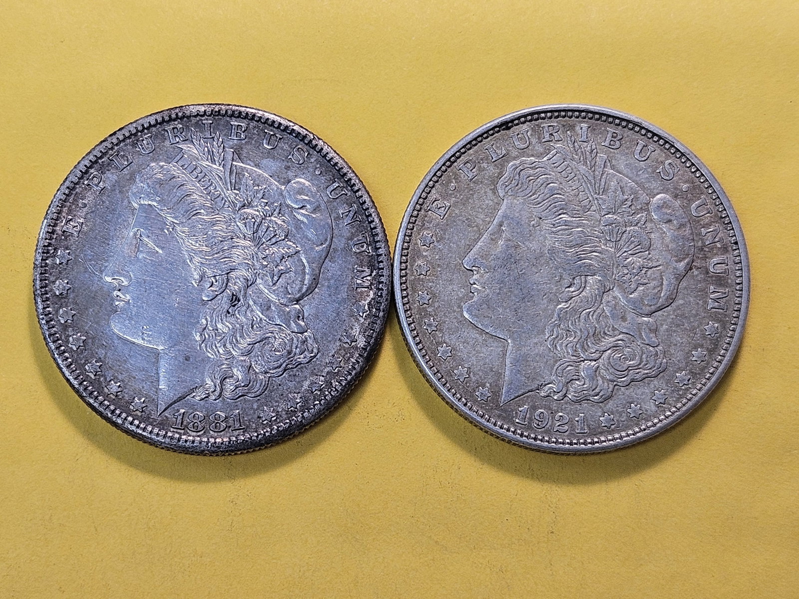 Two About Uncirculated Morgan Silver Dollars - 2