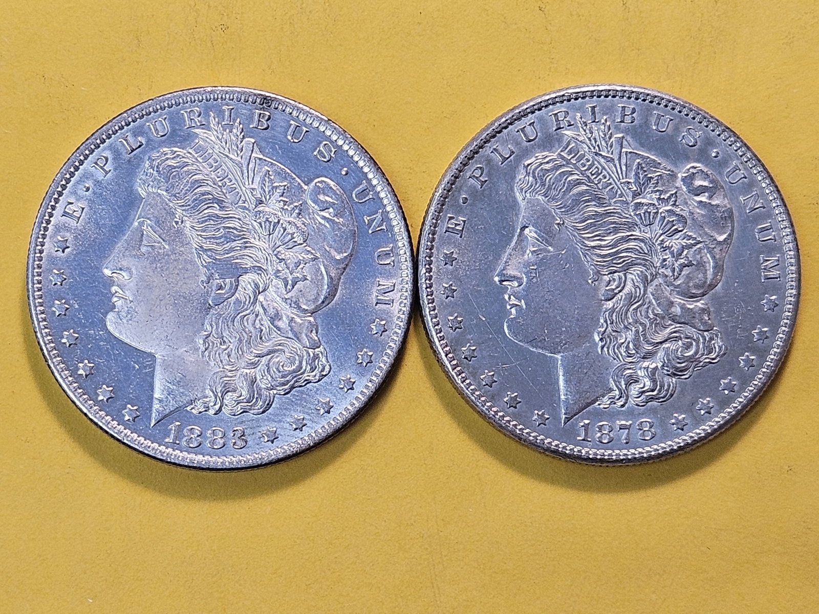 Two About Uncirculated Plus Morgan Silver Dollars - 2