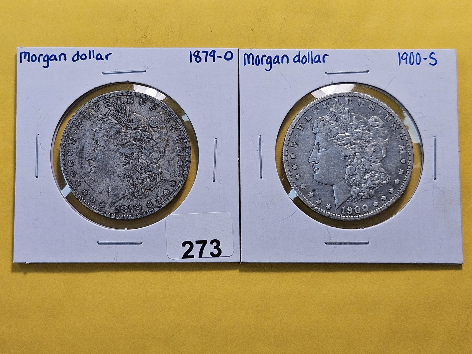 Two Better Date Morgan Silver Dollars: 1879=O and 1900-S