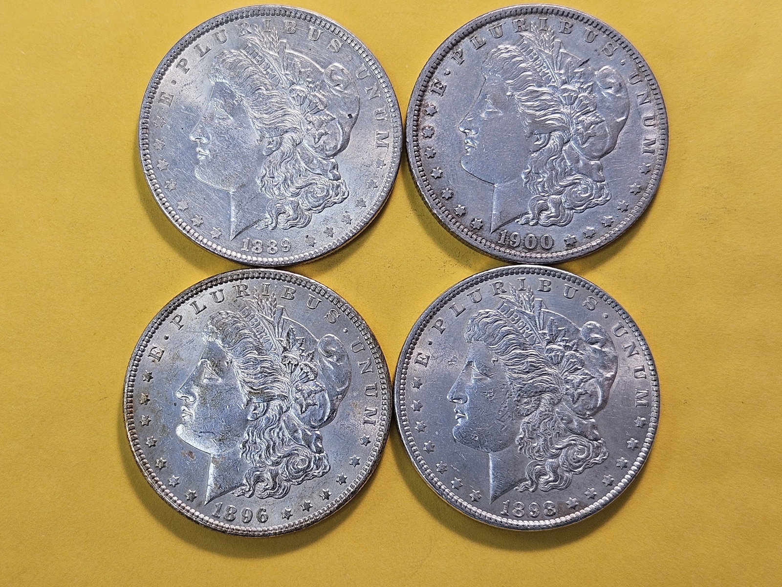 Four About Uncirculated Morgan Silver Dollars - 2