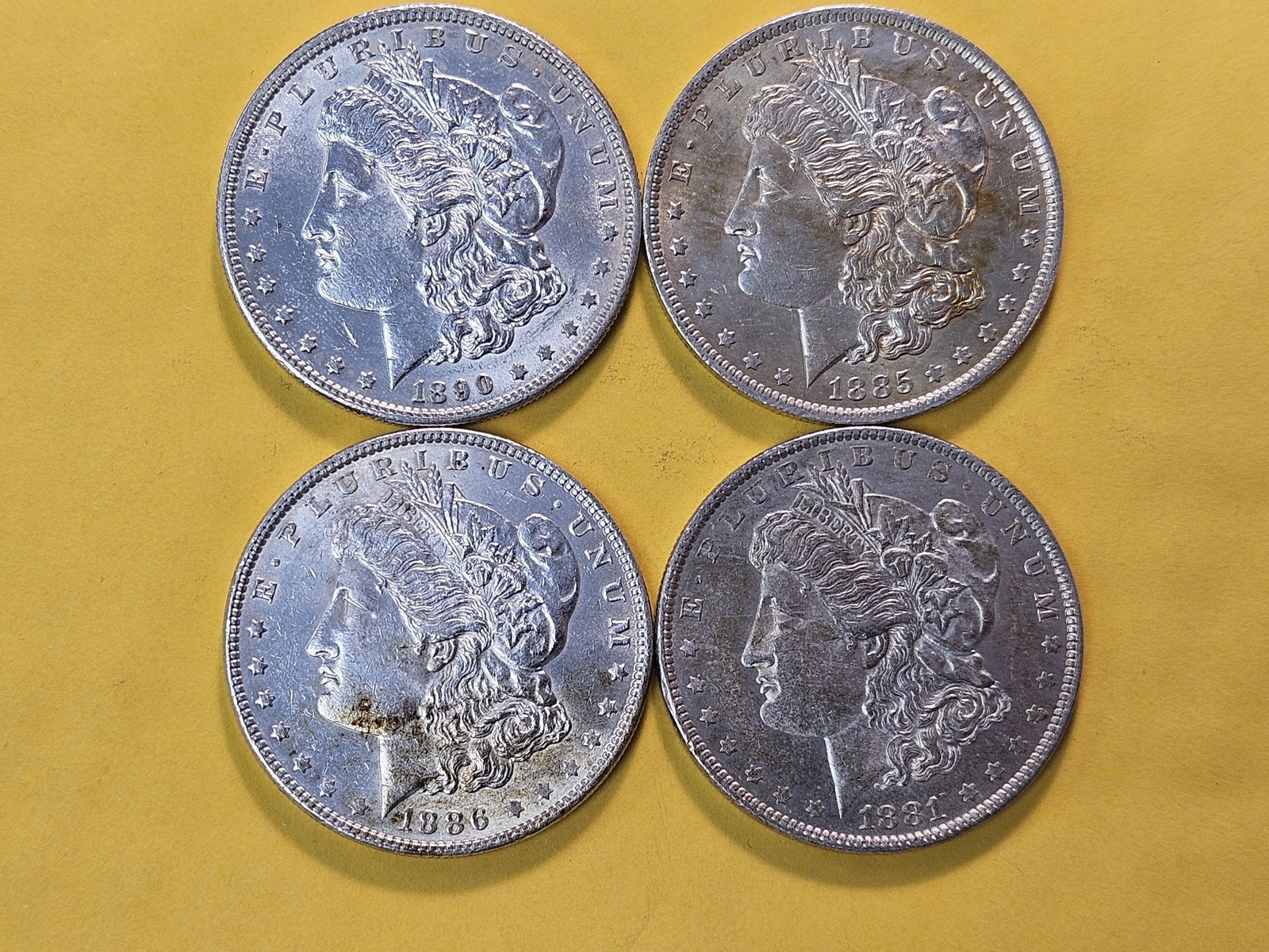 Four About Uncirculated Morgan Silver Dollars - 2