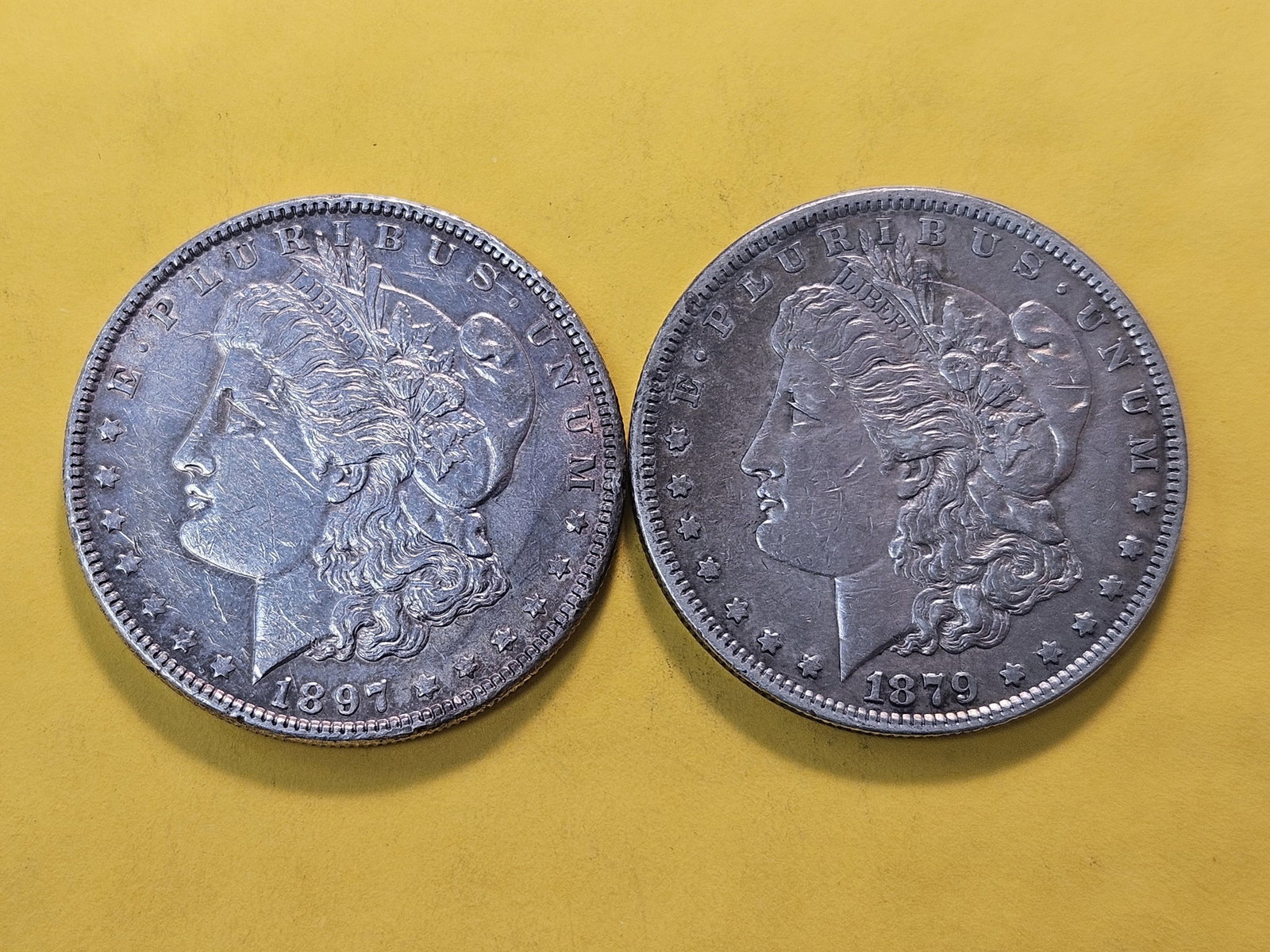 Two About Uncirculated Morgan Silver Dollars - 2