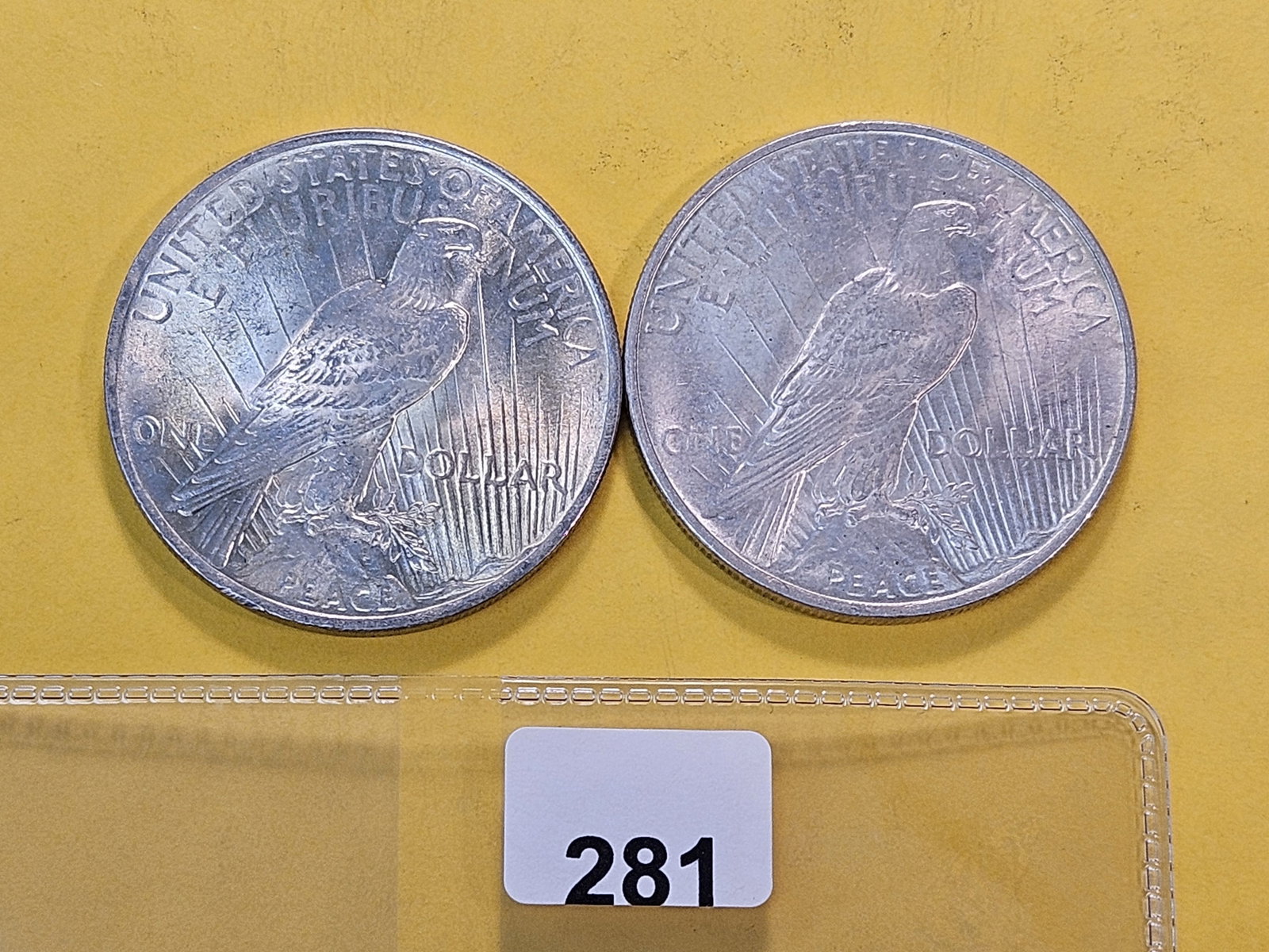 Two About Uncirculated plus 1922 Peace Silver Dollars - 3
