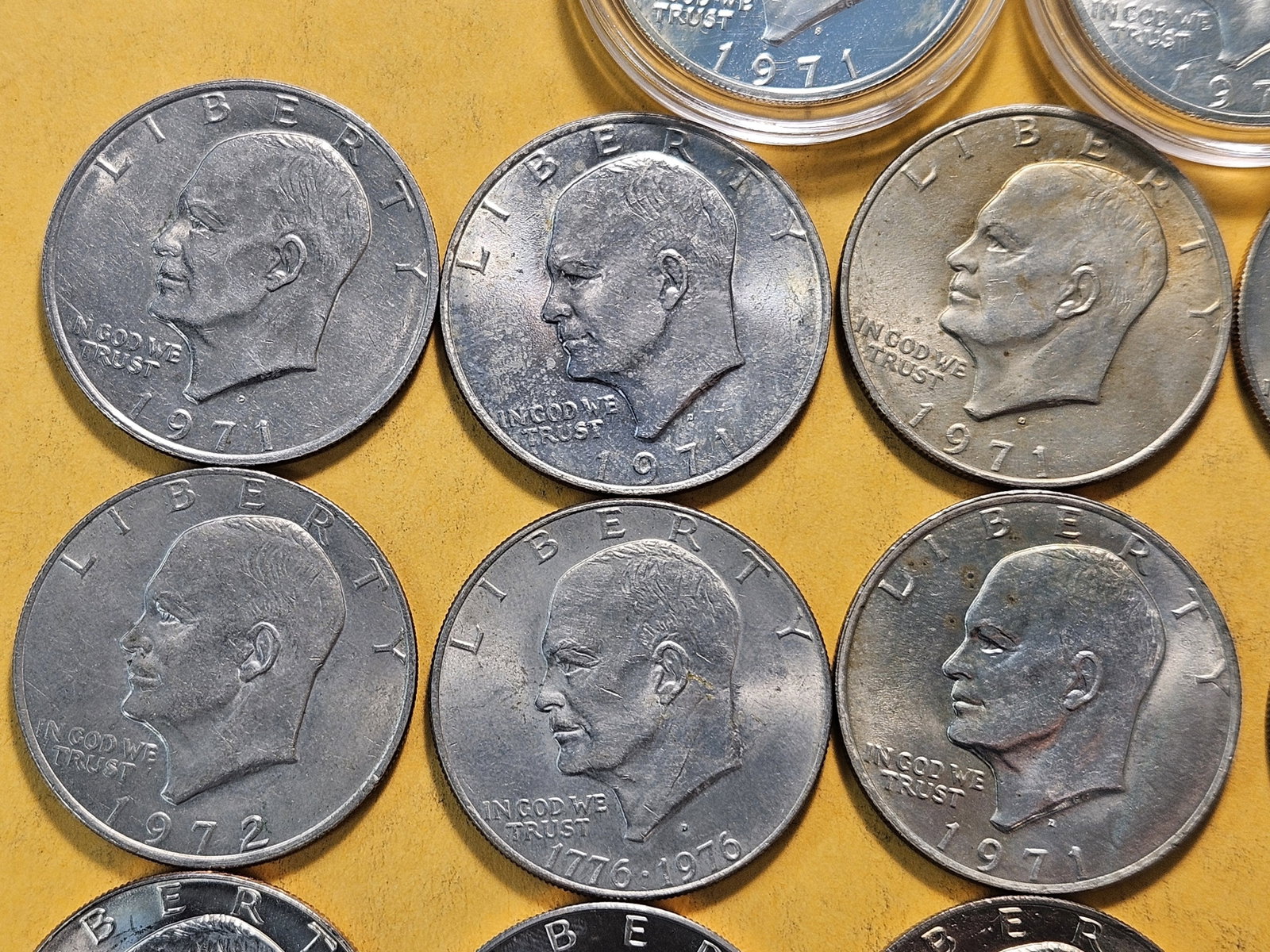 Twenty-two Eisenhower Dollars, two are Silver - 3