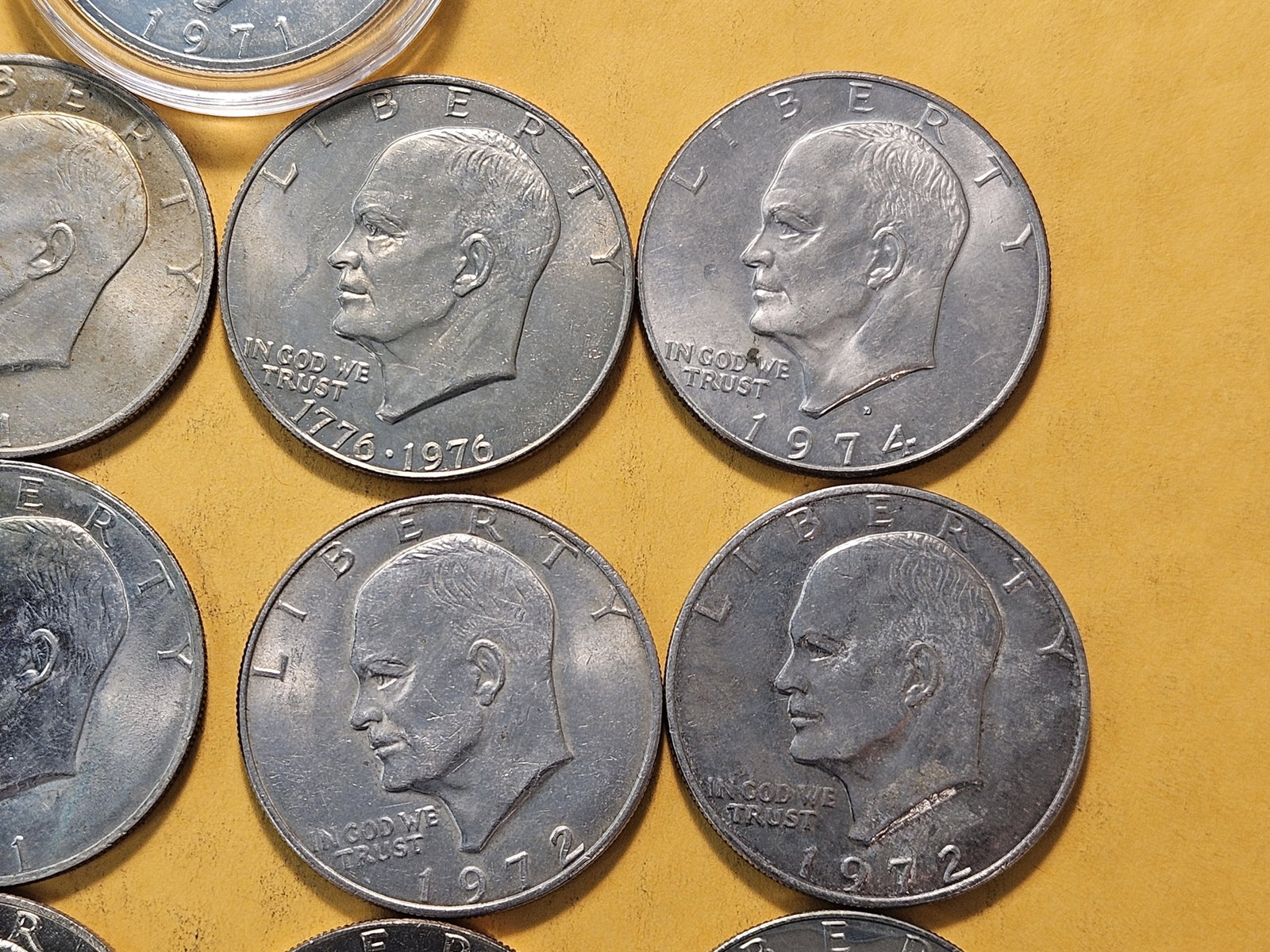 Twenty-two Eisenhower Dollars, two are Silver - 4