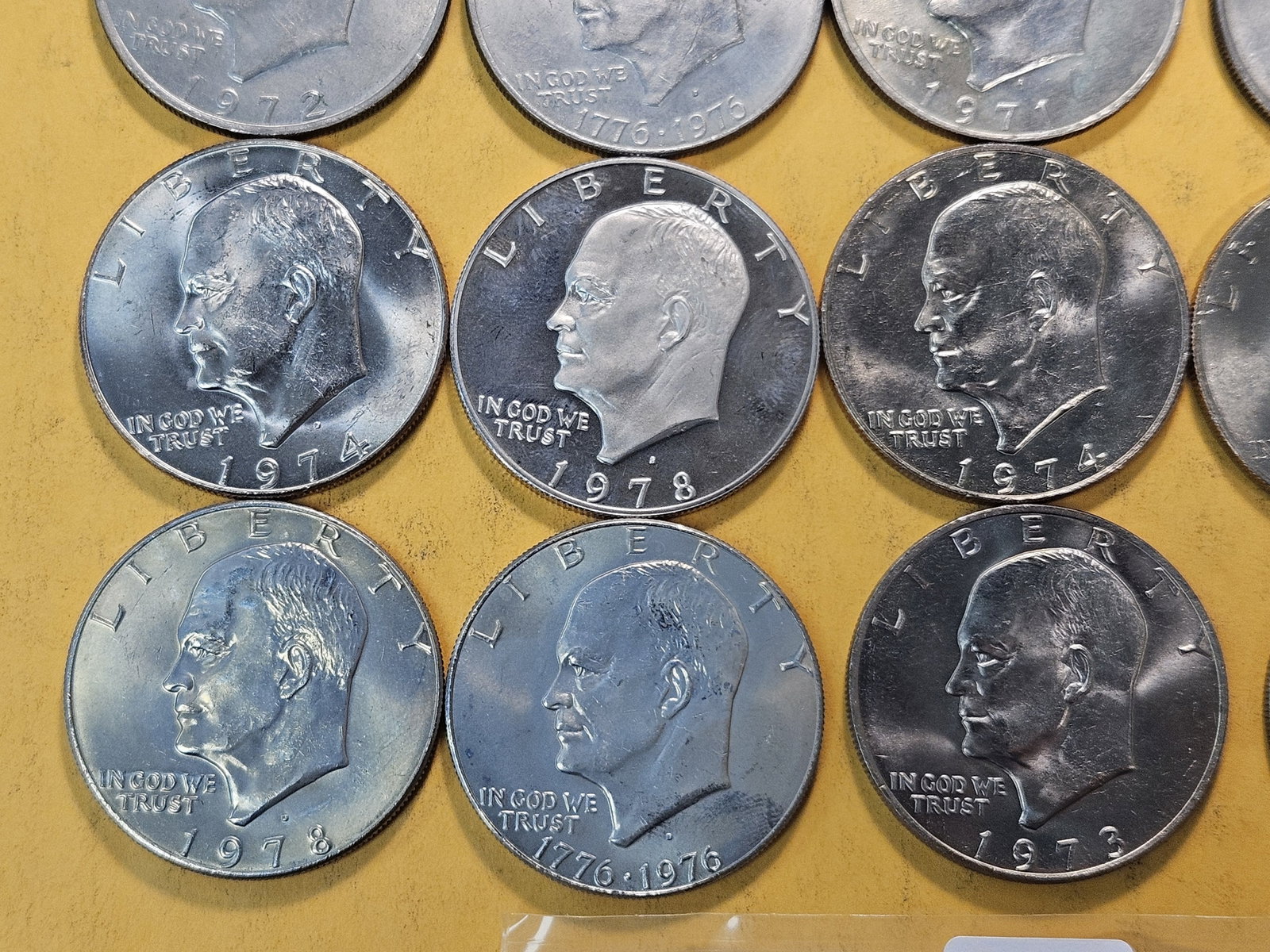 Twenty-two Eisenhower Dollars, two are Silver - 5