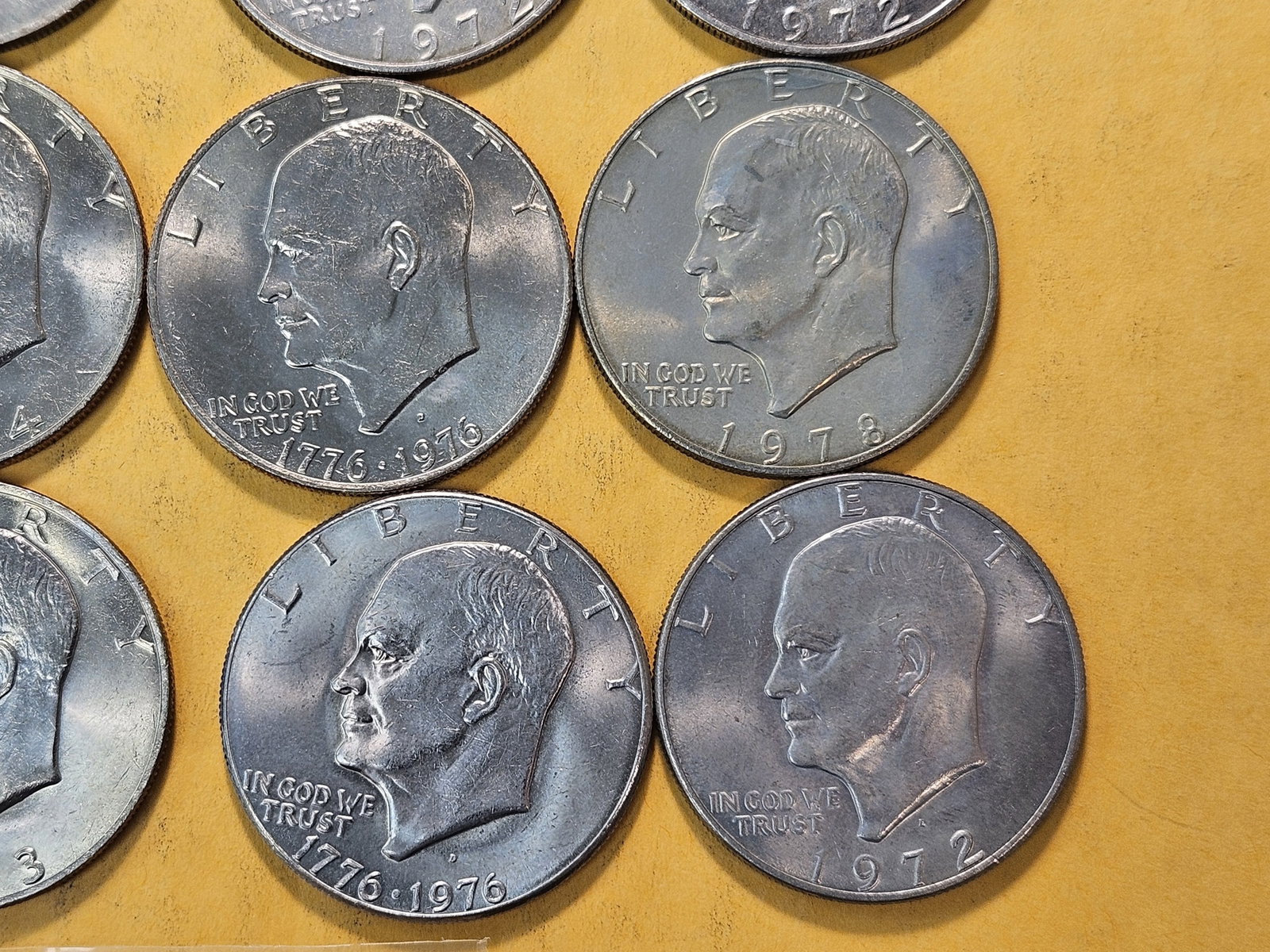 Twenty-two Eisenhower Dollars, two are Silver - 6