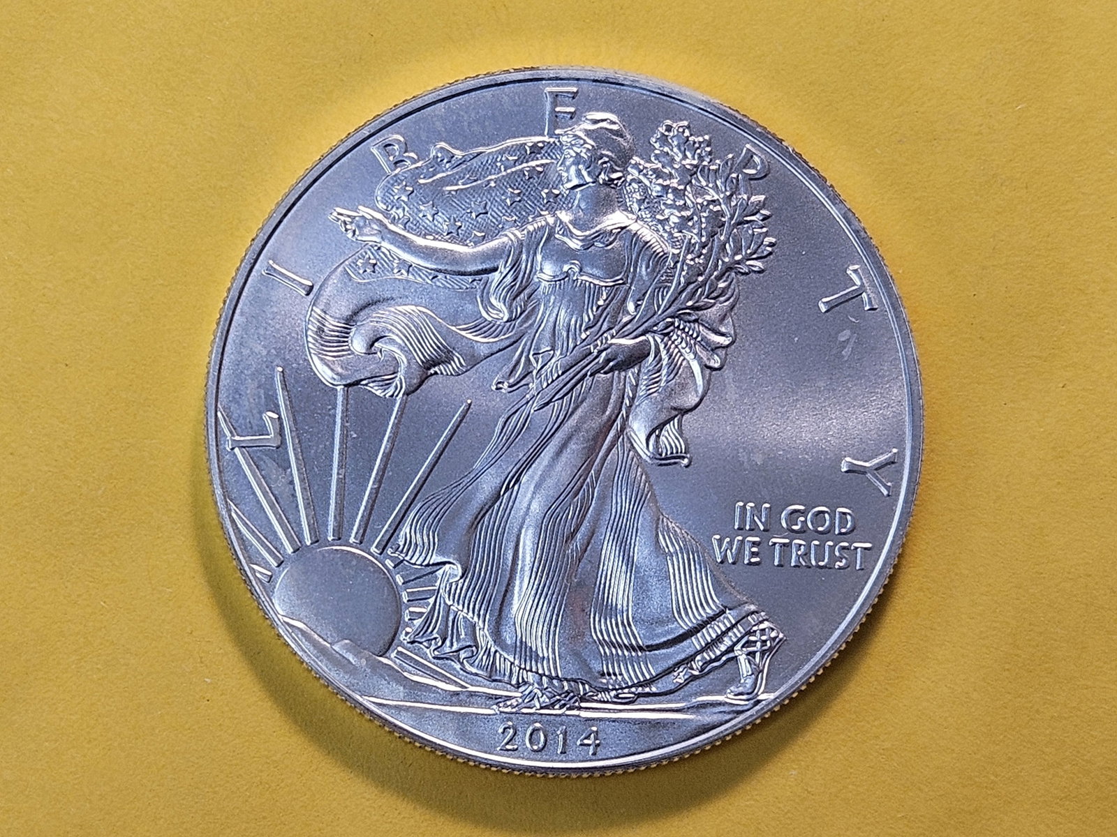 GEM Brilliant Uncirculated 2014 American Silver Eagle: Super Gemmy!