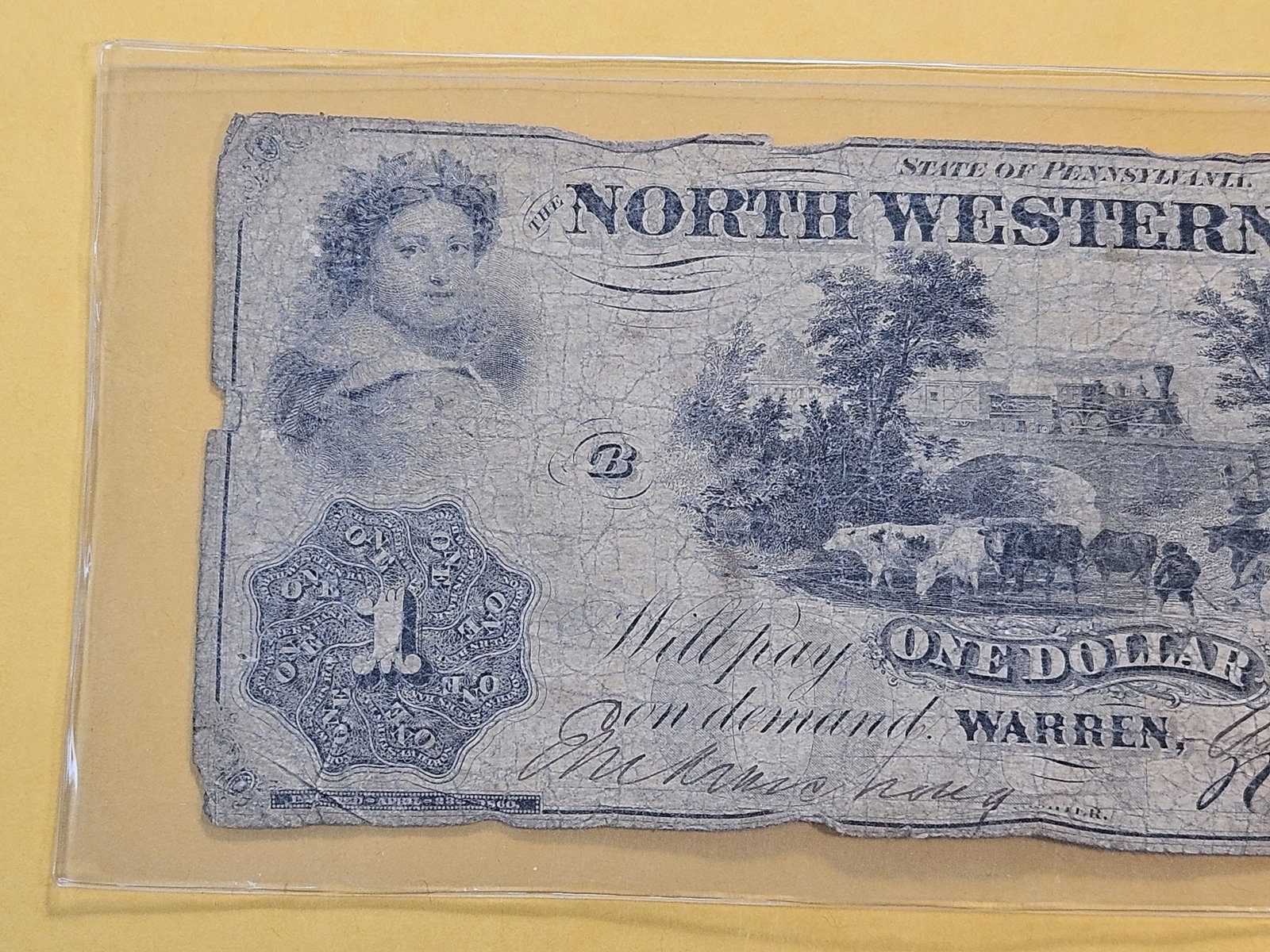 Series 1861 Pennsylvania One Dollar Obsolete Note - 2