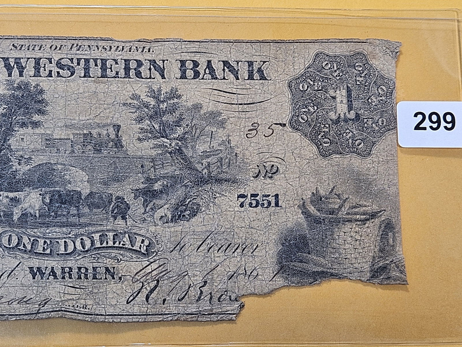 Series 1861 Pennsylvania One Dollar Obsolete Note - 3