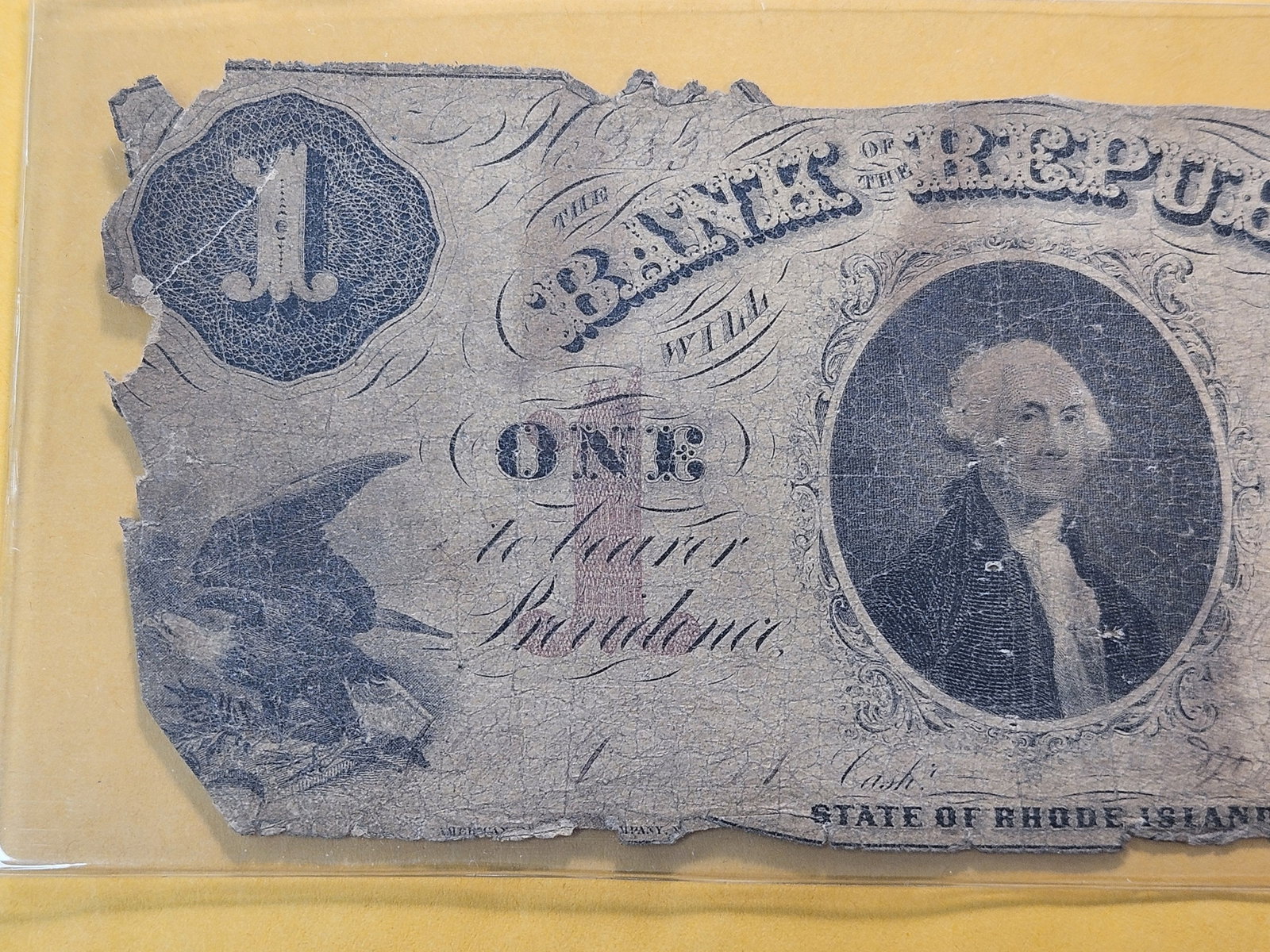 Series 18__ State of Rhode Island One Dollar Obsolete Note - 2