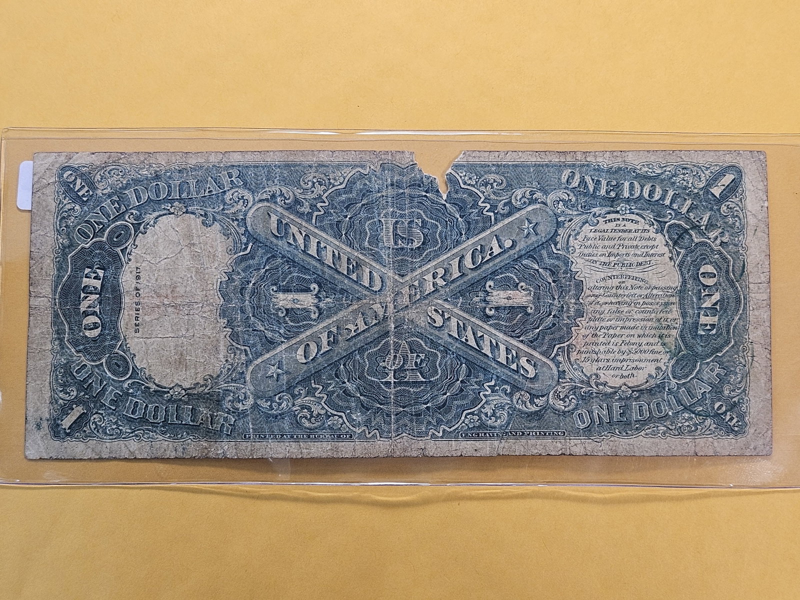 Series 1917 One Dollar Federal Reserve Large Size Note - 4