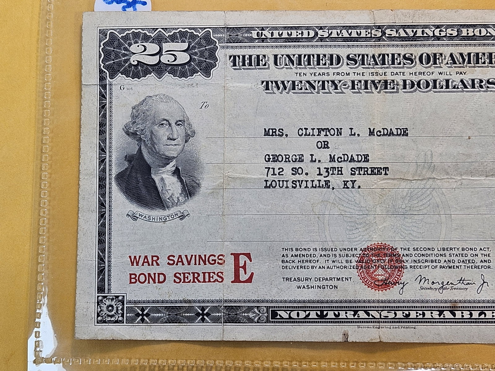Series 1944 United States Twenty-five Dollar Savings Bond - 2