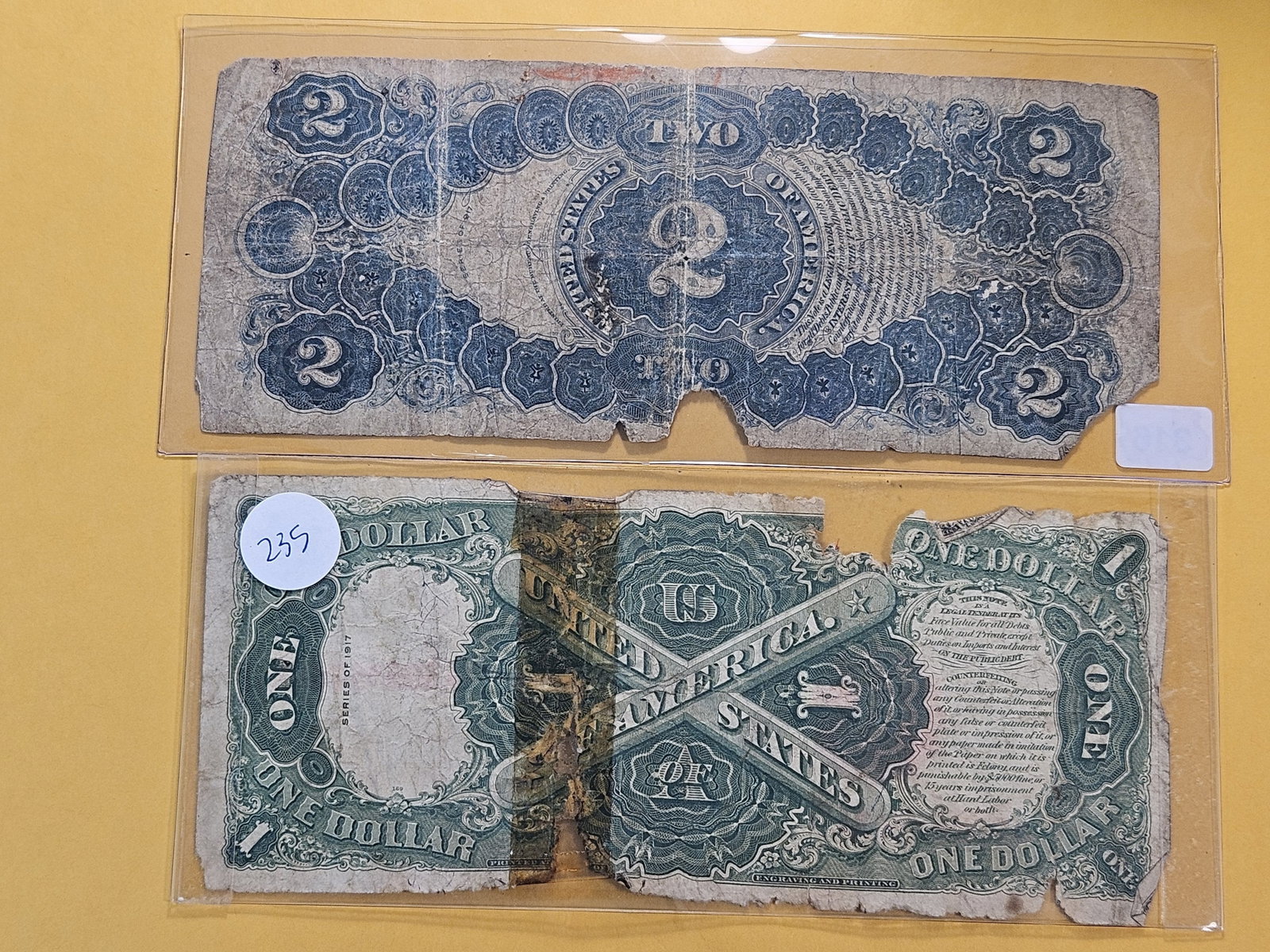 Two Series 1917 Obsolete United States Notes - 4