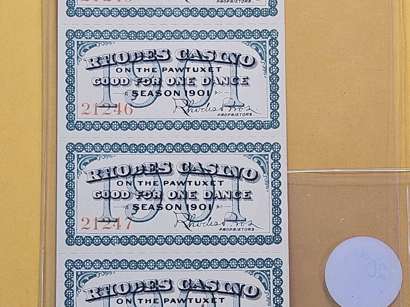 Seven Older Paper "Good For" Tokens - 3