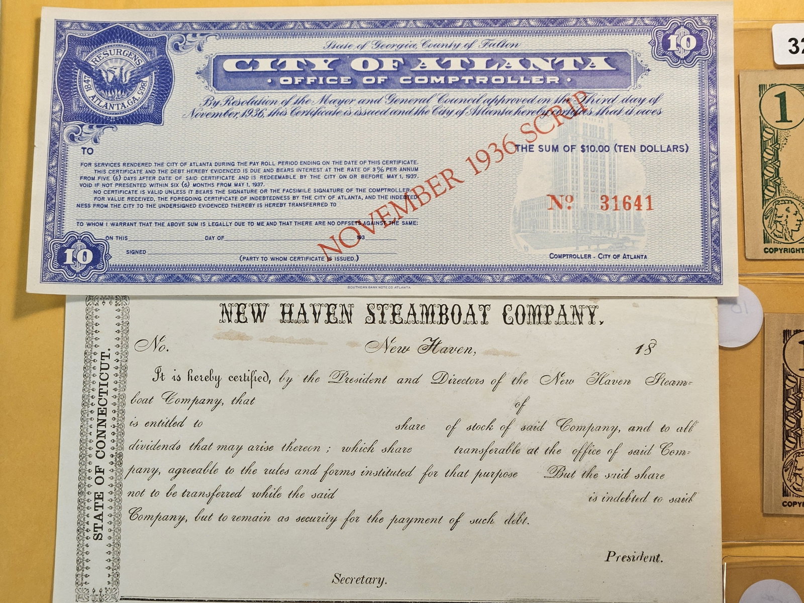 Six United States Paper Items - 2