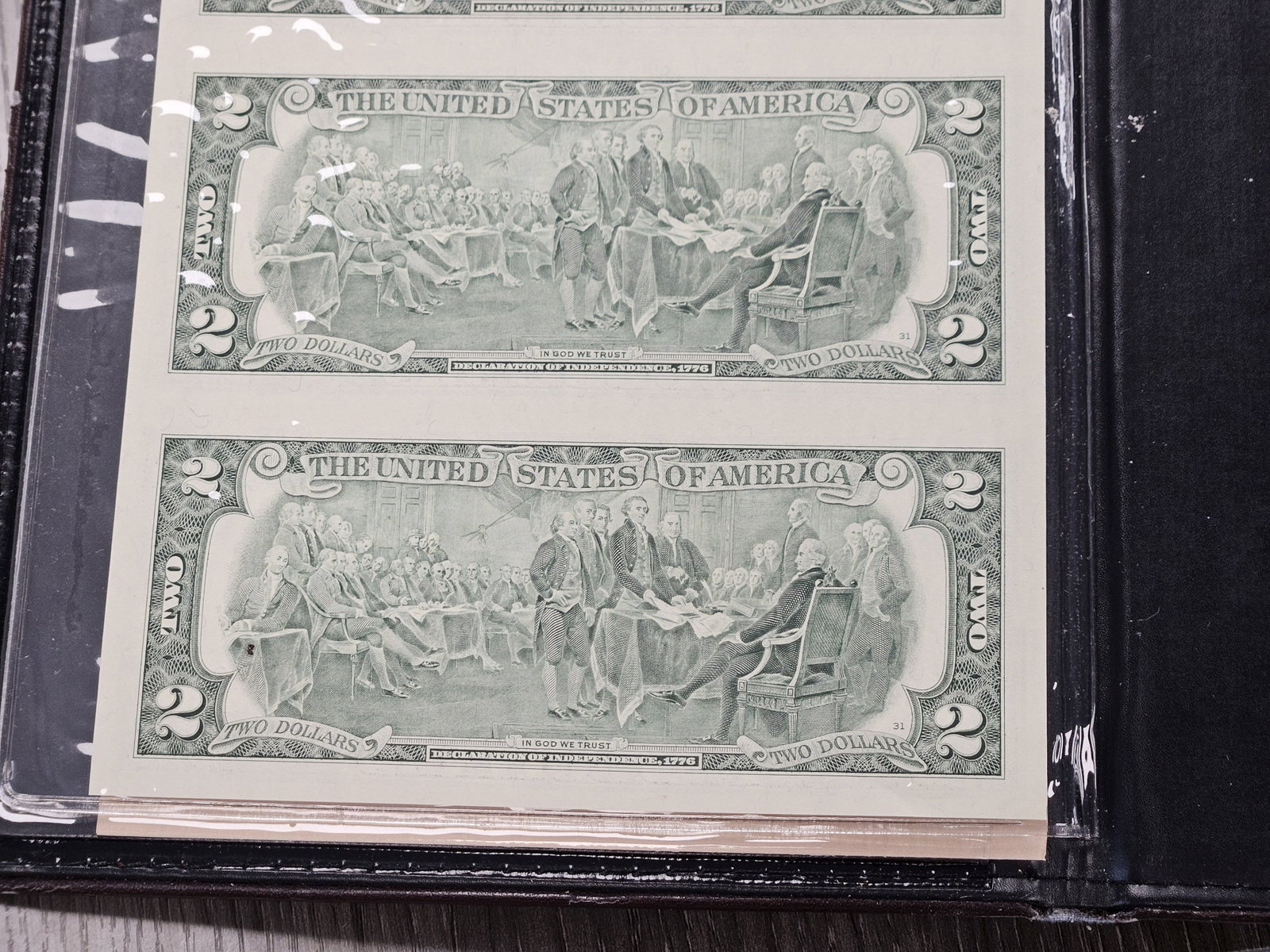 Series 2003 Two Dollar Federal Reserve Note Uncut Sheet - 7