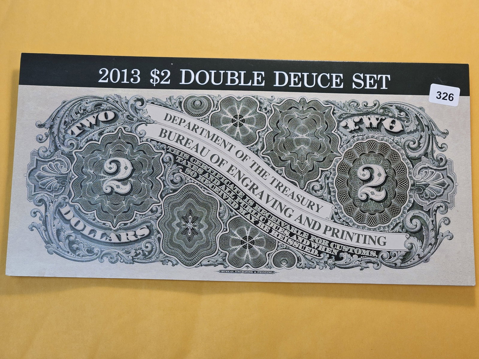 2013 Two Dollar Federal Reserve Note Double Deuce Set: Two Series $2 Federal Reserve Notes with Matching Serial Numbers