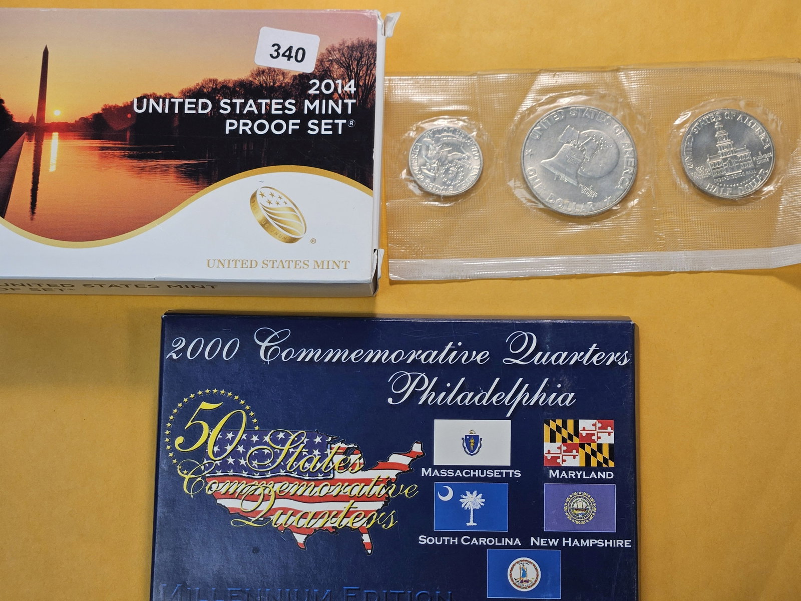 Two US Mint Coin Sets, one is Silver, and a 2000 Quarters Set (1 of 4)